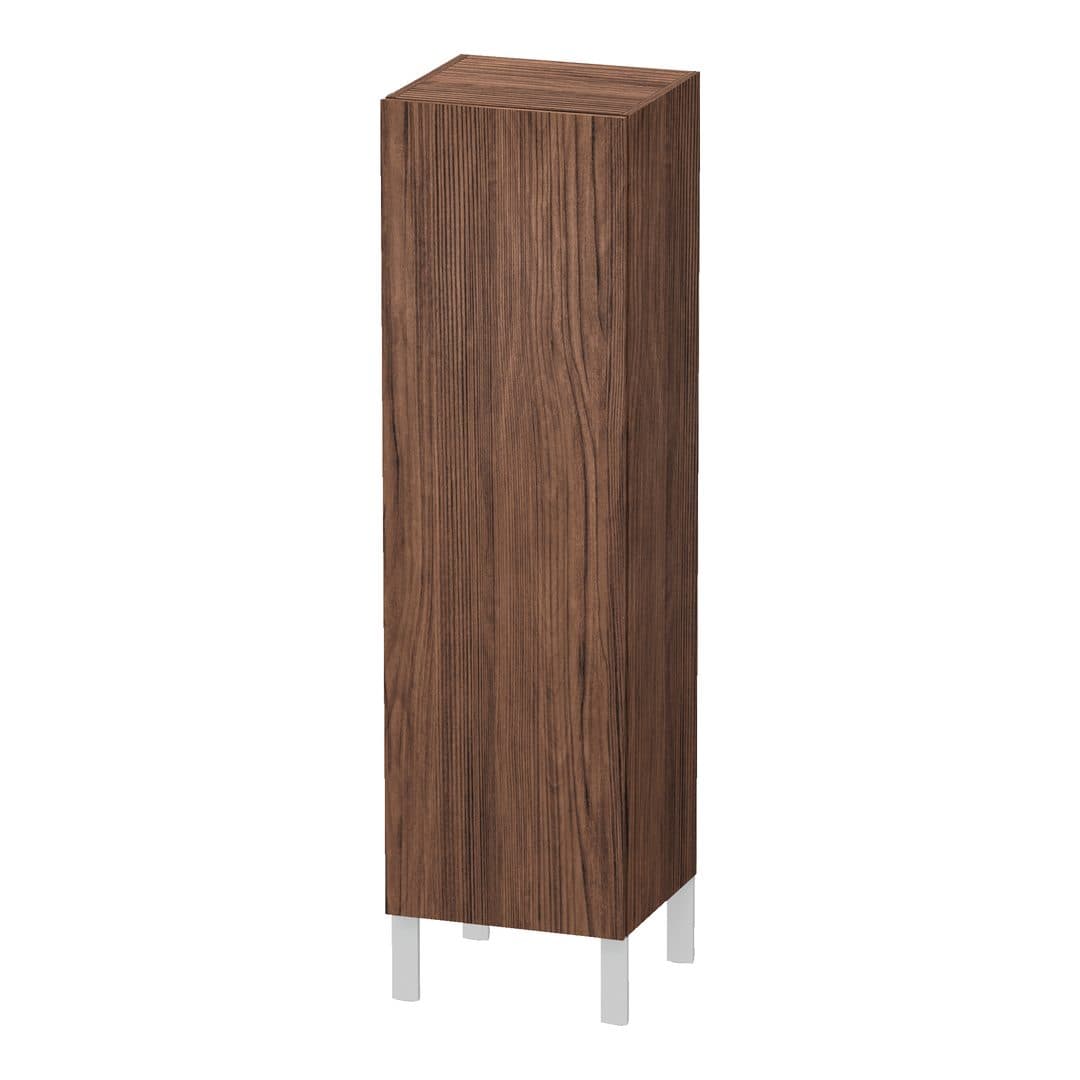 Duravit L-Cube – Κολόνα Μπάνιου – 250 mm, μεσαία, 1 πόρτα, αριστερή, 250 x 200 x 901 mm, Total number of shelves: 3 – Walnut dark Matt, Decor (LC1190L2121)