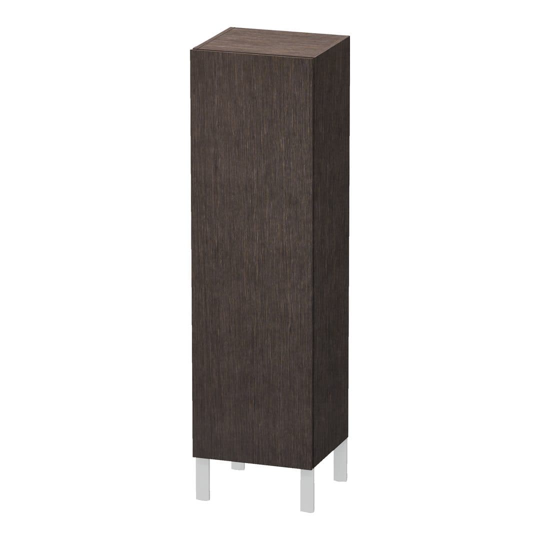 Duravit L-Cube – Κολόνα Μπάνιου – 250 mm, μεσαία, 1 πόρτα, αριστερή, 250 x 200 x 901 mm, Total number of shelves: 3 – Brushed dark oak Matt, Real wood veneer (LC1190L7272)