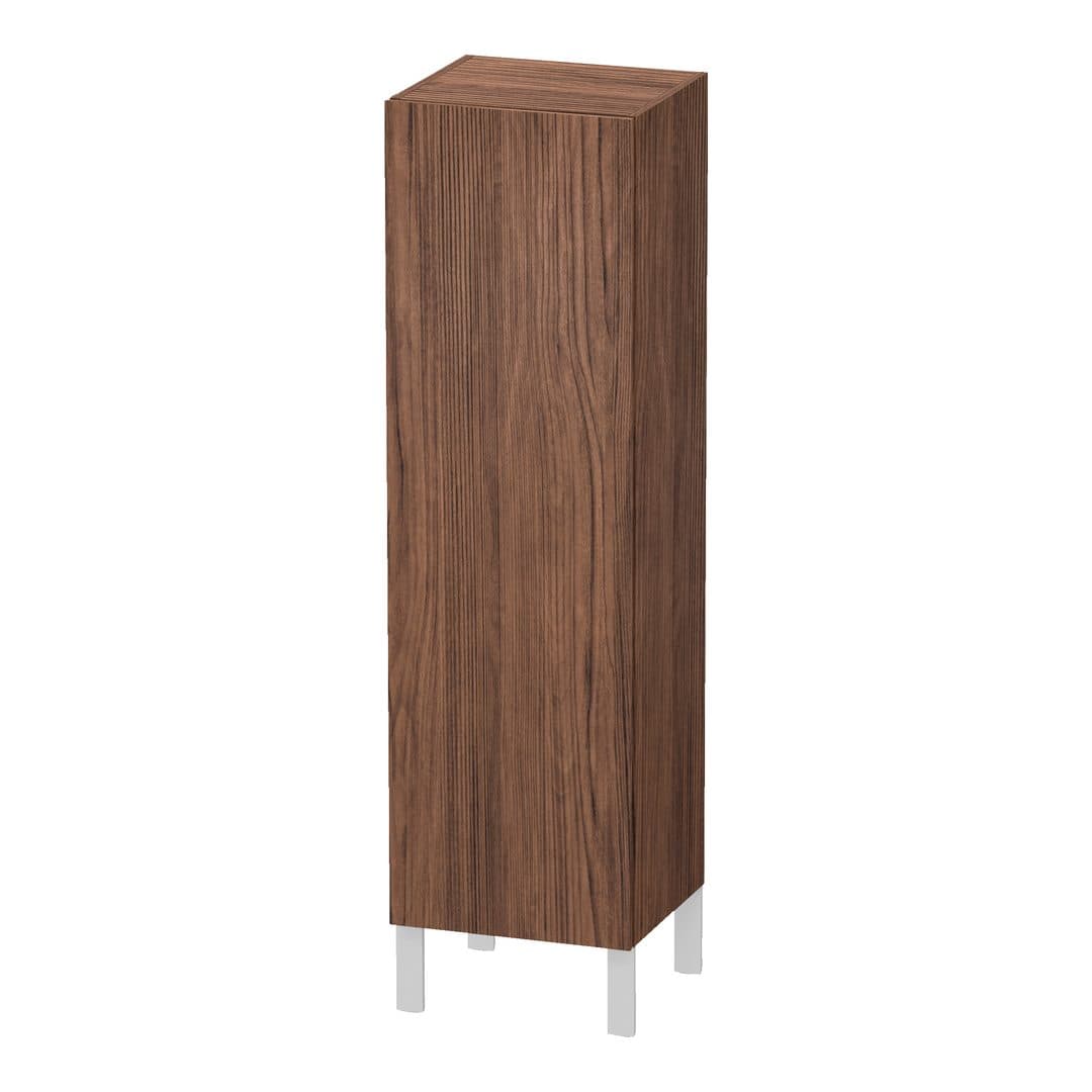 Duravit L-Cube – Κολόνα Μπάνιου – 250 mm, μεσαία, 1 πόρτα, δεξιά, 250 x 200 x 901 mm, Total number of shelves: 3 – Walnut dark Matt, Decor (LC1190R2121)
