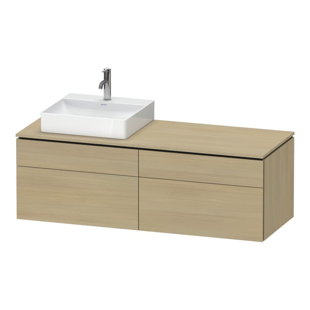 Duravit L-Cube – Έπιπλο Νιπτήρα – 1420 mm, για κονσόλα, 4 συρτάρια, νιπτήρας αριστερά, αριστερή έκδοση – Mediterranean oak Matt, Real wood veneer (LC4870L71710000)