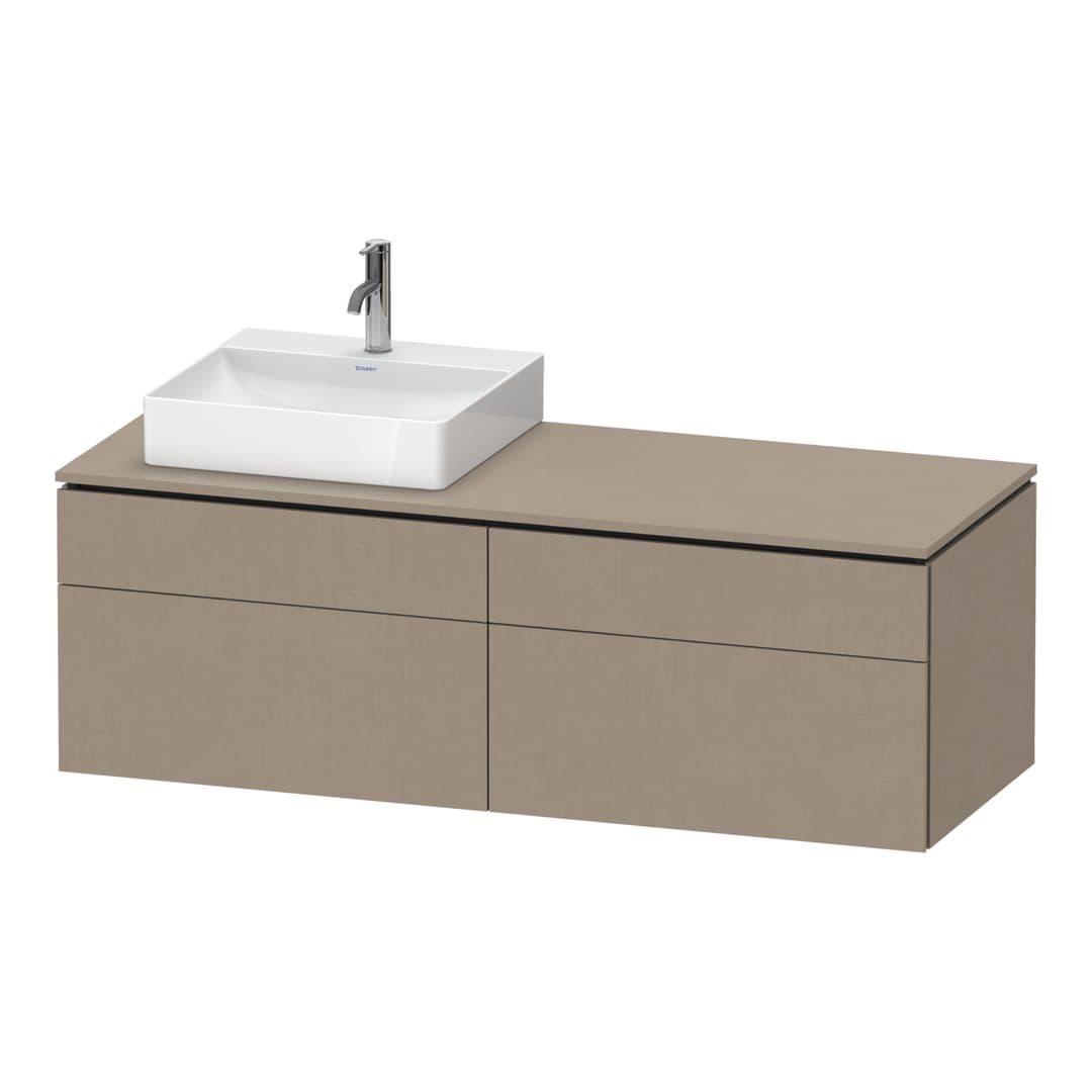 Duravit L-Cube – Έπιπλο Νιπτήρα – 1420 mm, για κονσόλα, 4 συρτάρια, νιπτήρας αριστερά, αριστερή έκδοση – Linen Matt, Decor (LC4870L75750000)