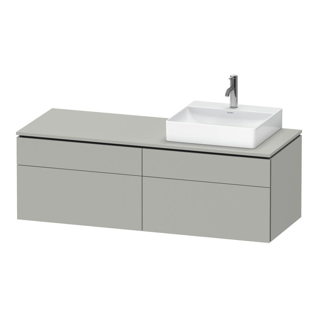 Duravit L-Cube – Έπιπλο Νιπτήρα – 1420 mm, για κονσόλα, 4 συρτάρια, νιπτήρας δεξιά, δεξιά έκδοση – Concrete grey Matt, Decor (LC4870R07070000)
