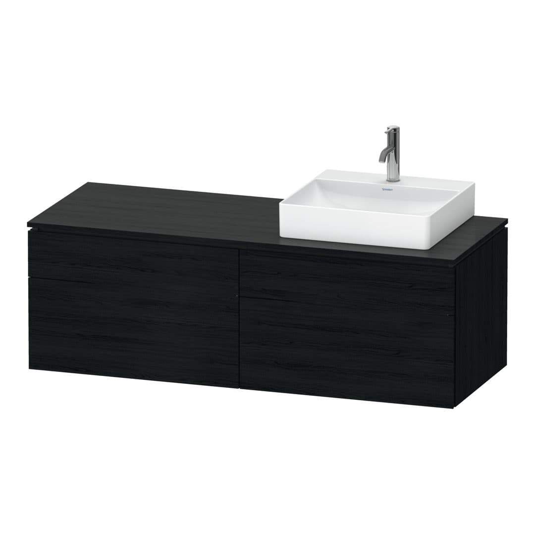 Duravit L-Cube – Έπιπλο Νιπτήρα – 1420 mm, για κονσόλα, 4 συρτάρια, νιπτήρας δεξιά, δεξιά έκδοση – Black oak Matt, Decor (LC4870R16160000)
