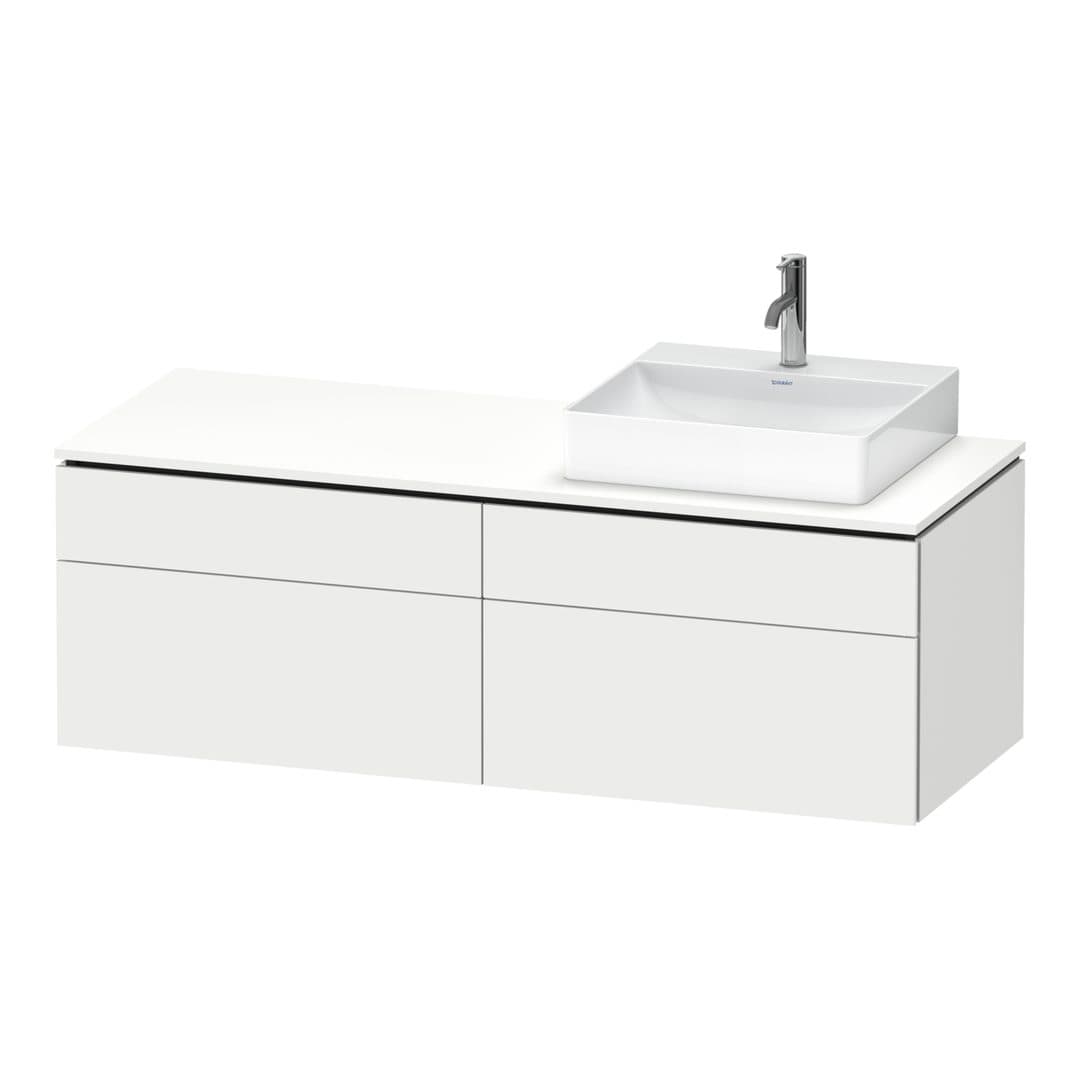Duravit L-Cube – Έπιπλο Νιπτήρα – 1420 mm, για κονσόλα, 4 συρτάρια, νιπτήρας δεξιά, δεξιά έκδοση – White Matt, Decor (LC4870R18180000)