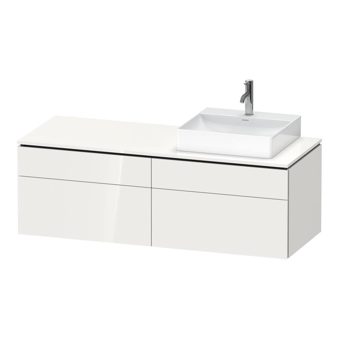Duravit L-Cube – Έπιπλο Νιπτήρα – 1420 mm, για κονσόλα, 4 συρτάρια, νιπτήρας δεξιά, δεξιά έκδοση – White High Gloss, Decor (LC4870R22220000)