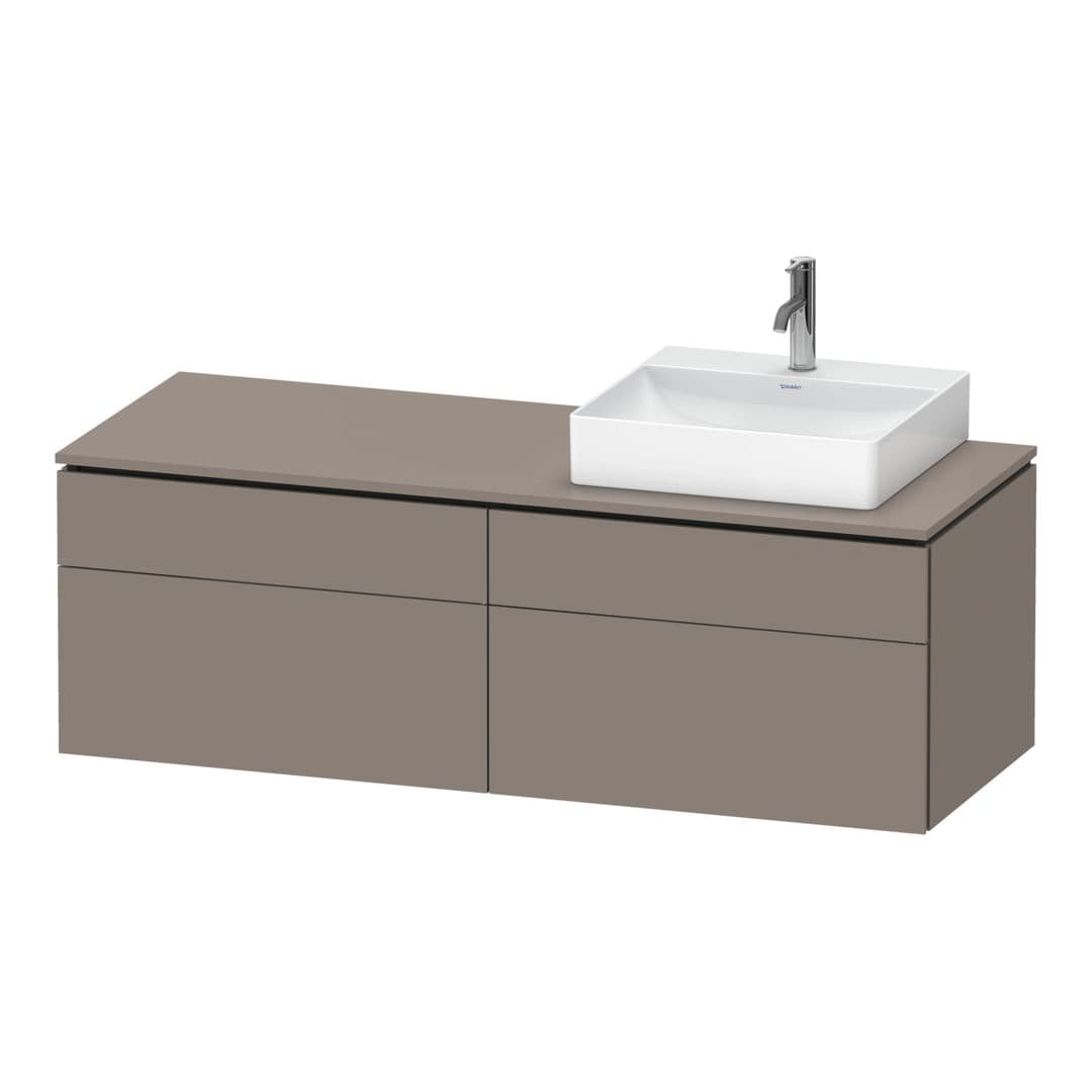 Duravit L-Cube – Έπιπλο Νιπτήρα – 1420 mm, για κονσόλα, 4 συρτάρια, νιπτήρας δεξιά, δεξιά έκδοση – Basalte Matt, Decor (LC4870R43430000)