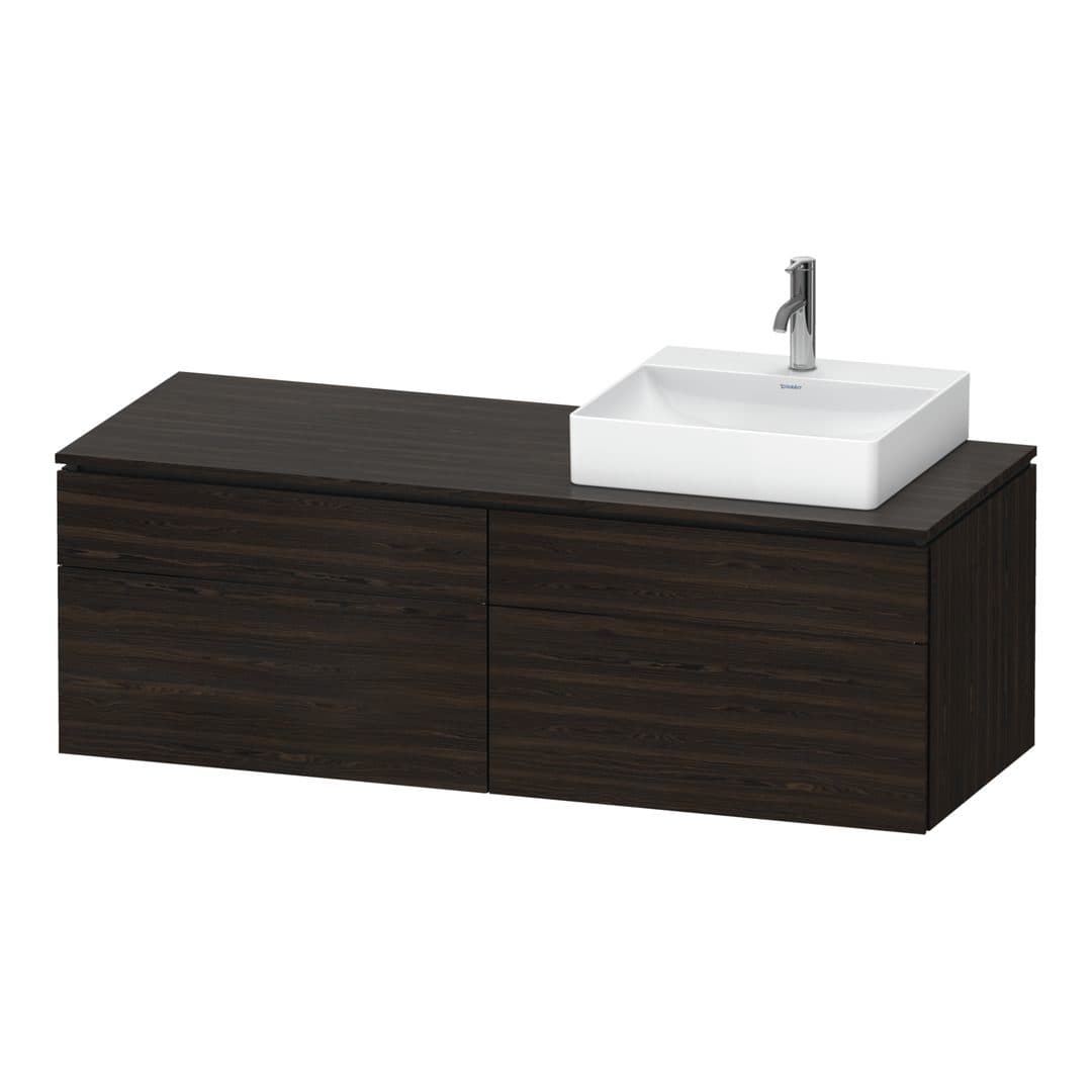 Duravit L-Cube – Έπιπλο Νιπτήρα – 1420 mm, για κονσόλα, 4 συρτάρια, νιπτήρας δεξιά, δεξιά έκδοση – Brushed walnut Matt, Real wood veneer (LC4870R69690000)