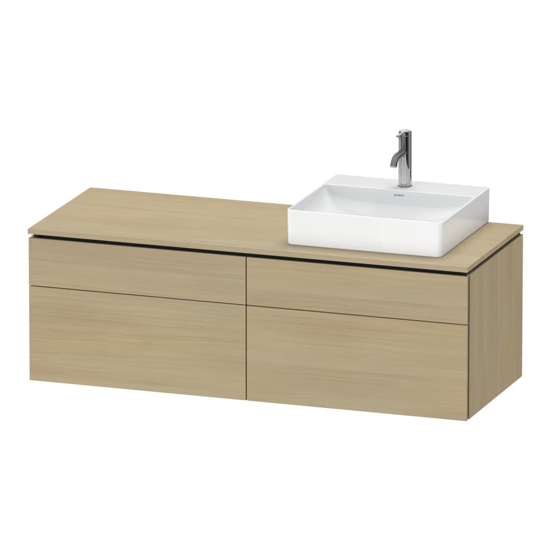 Duravit L-Cube – Έπιπλο Νιπτήρα – 1420 mm, για κονσόλα, 4 συρτάρια, νιπτήρας δεξιά, δεξιά έκδοση – Mediterranean oak Matt, Real wood veneer (LC4870R71710000)