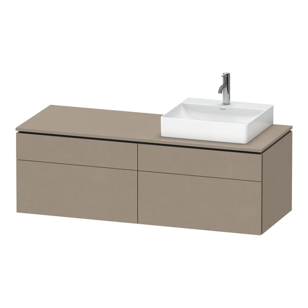 Duravit L-Cube – Έπιπλο Νιπτήρα – 1420 mm, για κονσόλα, 4 συρτάρια, νιπτήρας δεξιά, δεξιά έκδοση – Linen Matt, Decor (LC4870R75750000)