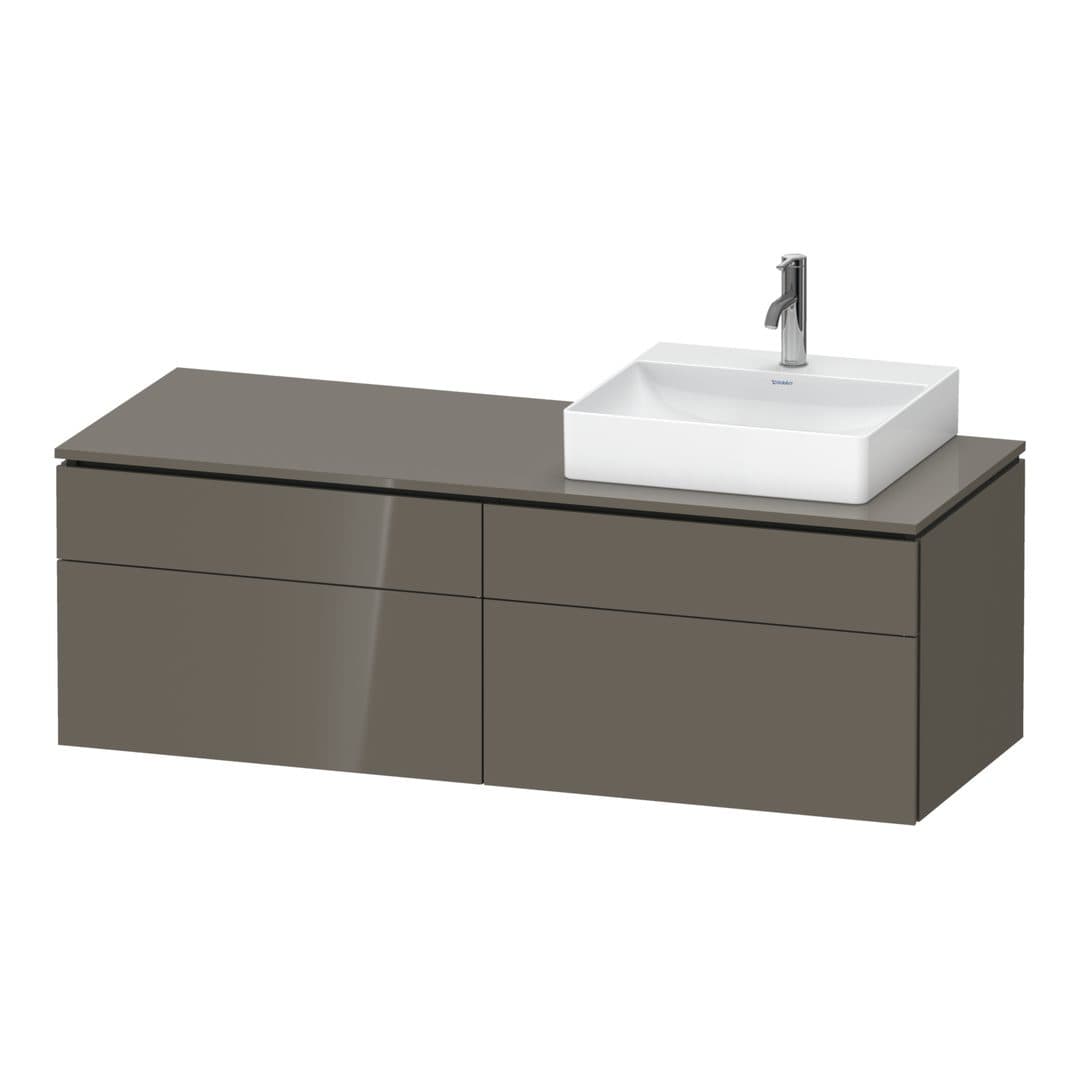 Duravit L-Cube – Έπιπλο Νιπτήρα – 1420 mm, για κονσόλα, 4 συρτάρια, νιπτήρας δεξιά, δεξιά έκδοση – Flannel Grey High Gloss, Lacquer (LC4870R89890000)