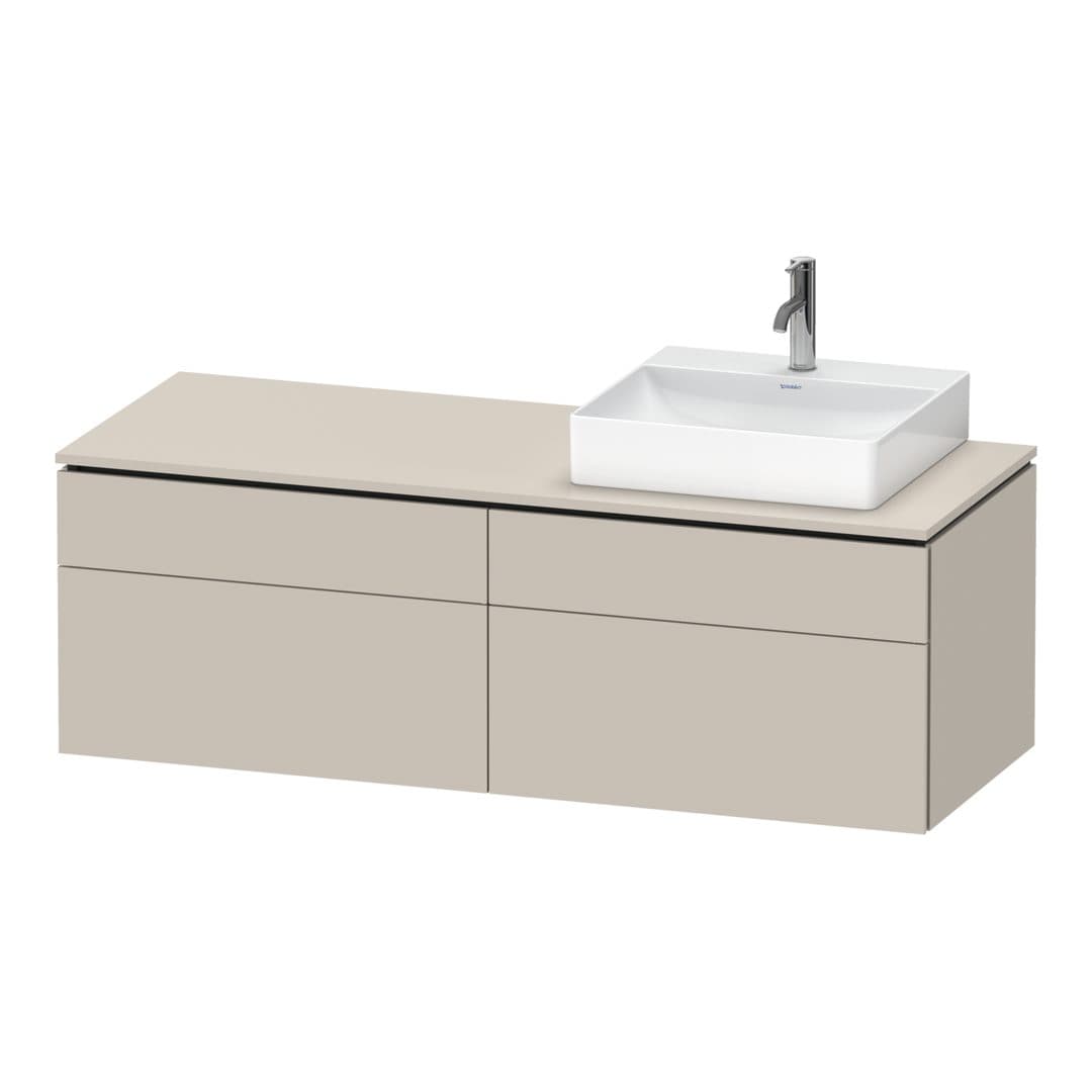 Duravit L-Cube – Έπιπλο Νιπτήρα – 1420 mm, για κονσόλα, 4 συρτάρια, νιπτήρας δεξιά, δεξιά έκδοση – Taupe Matt, Decor (LC4870R91910000)