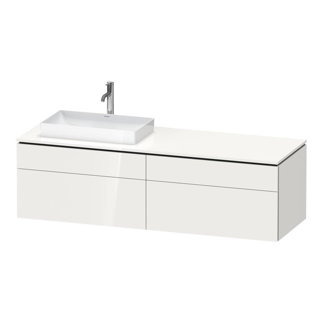 Duravit L-Cube – Έπιπλο Νιπτήρα – 1620 mm, για κονσόλα, 4 συρτάρια, νιπτήρας αριστερά – White High Gloss, Decor (LC4871L22220000)