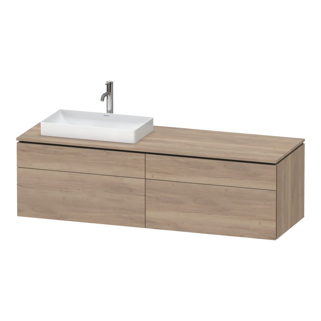 Duravit L-Cube – Έπιπλο Νιπτήρα – 1620 mm, για κονσόλα, 4 συρτάρια, νιπτήρας αριστερά – Marbled Oak Matt, Decor (LC4871L55550000)