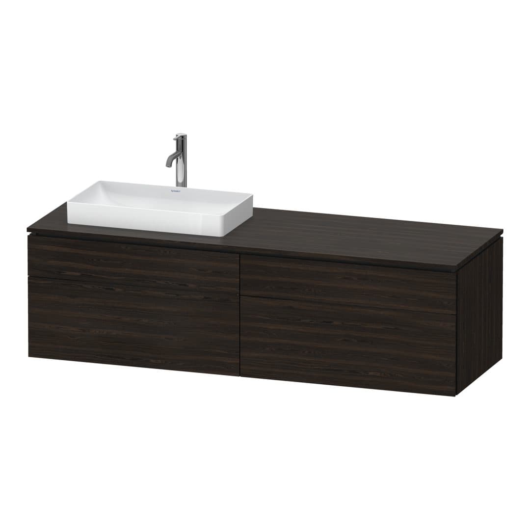 Duravit L-Cube – Έπιπλο Νιπτήρα – 1620 mm, για κονσόλα, 4 συρτάρια, νιπτήρας αριστερά – Brushed walnut Matt, Real wood veneer (LC4871L69690000)