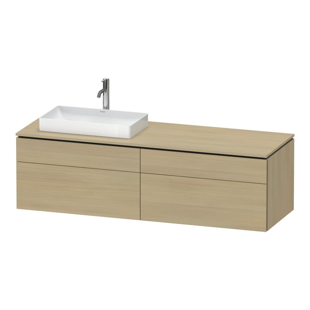 Duravit L-Cube – Έπιπλο Νιπτήρα – 1620 mm, για κονσόλα, 4 συρτάρια, νιπτήρας αριστερά – Mediterranean oak Matt, Real wood veneer (LC4871L71710000)