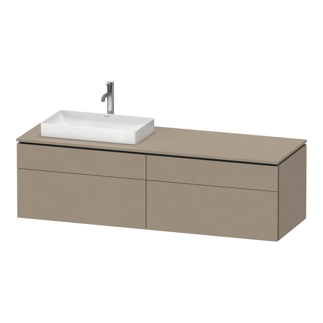 Duravit L-Cube – Έπιπλο Νιπτήρα – 1620 mm, για κονσόλα, 4 συρτάρια, νιπτήρας αριστερά – Linen Matt, Decor (LC4871L75750000)