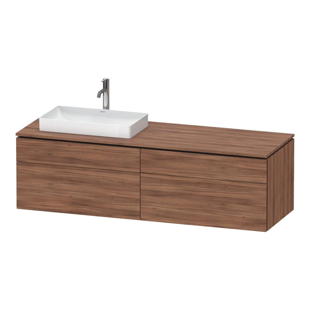 Duravit L-Cube – Έπιπλο Νιπτήρα – 1620 mm, για κονσόλα, 4 συρτάρια, νιπτήρας αριστερά – Walnut Matt, Decor (LC4871L79790000)
