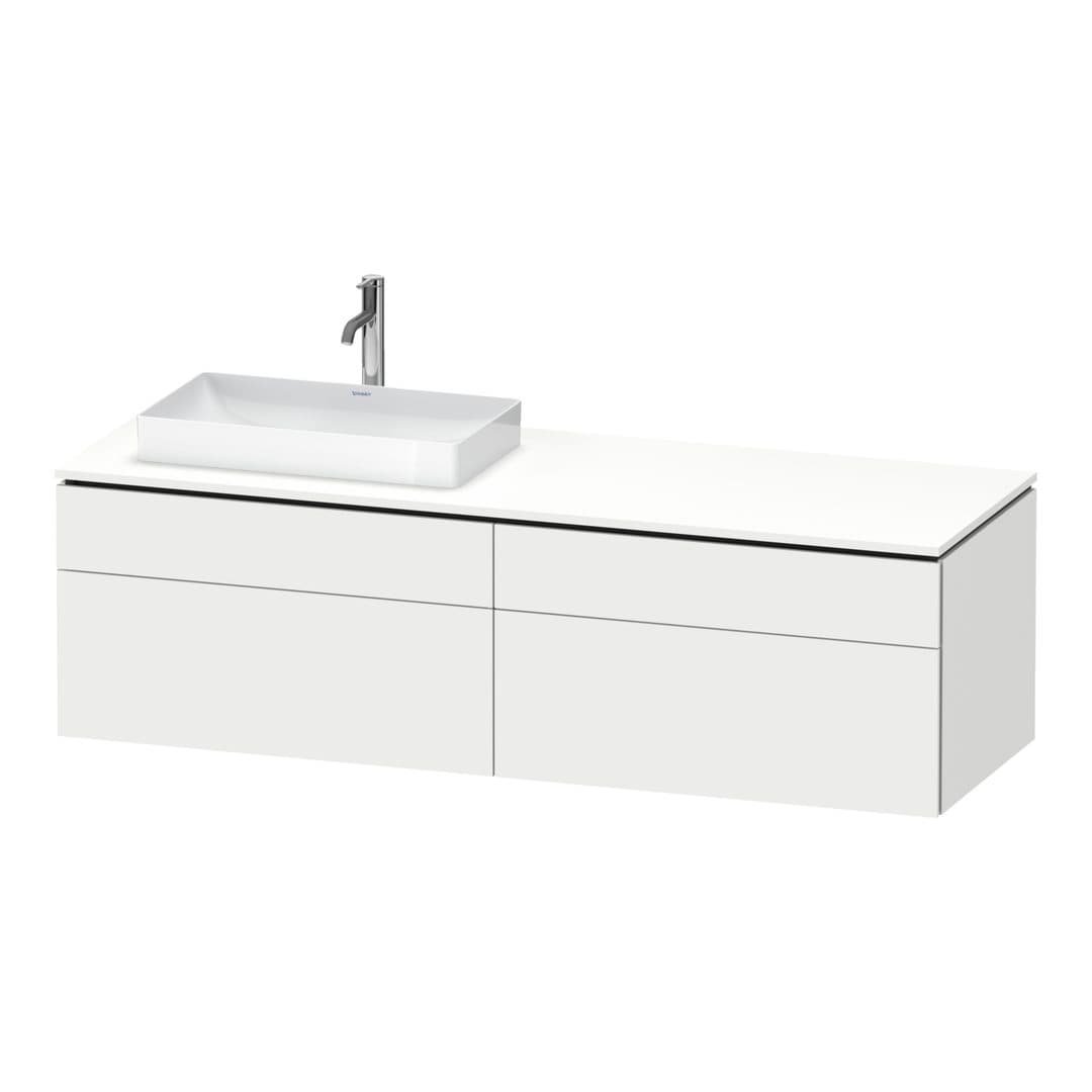 Duravit L-Cube – Έπιπλο Νιπτήρα – 1620 mm, για κονσόλα, 4 συρτάρια, νιπτήρας αριστερά – White Super Matt, Decor (LC4871L84840000)