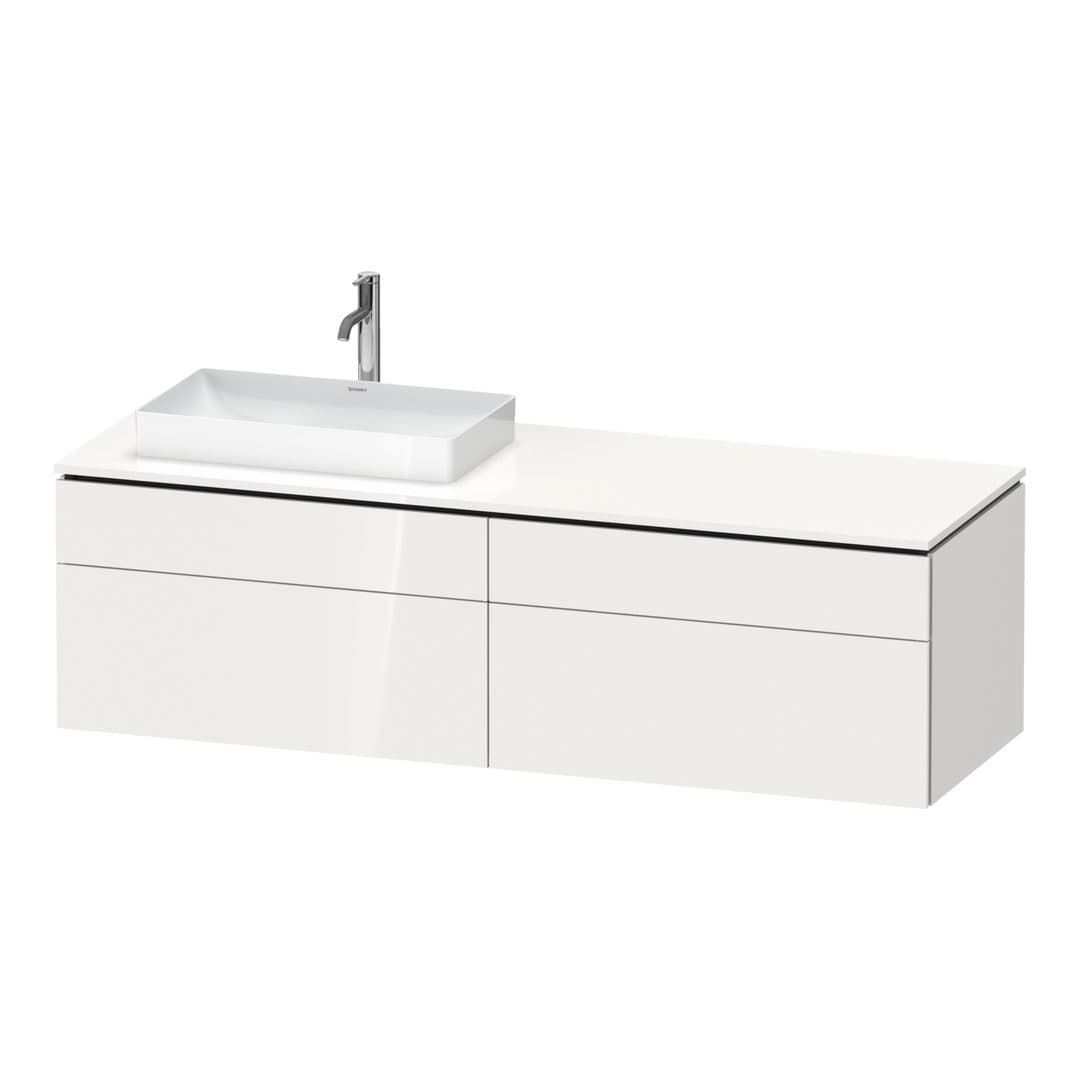 Duravit L-Cube – Έπιπλο Νιπτήρα – 1620 mm, για κονσόλα, 4 συρτάρια, νιπτήρας αριστερά – White High Gloss, Lacquer (LC4871L85850000)