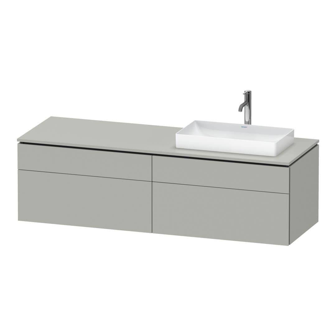 Duravit L-Cube – Έπιπλο Νιπτήρα – 1620 mm, για κονσόλα, 4 συρτάρια, νιπτήρας δεξιά – Concrete grey Matt, Decor (LC4871R07070000)