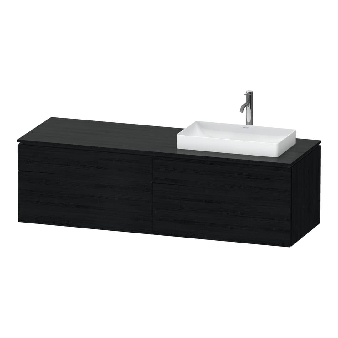 Duravit L-Cube – Έπιπλο Νιπτήρα – 1620 mm, για κονσόλα, 4 συρτάρια, νιπτήρας δεξιά – Black oak Matt, Decor (LC4871R16160000)