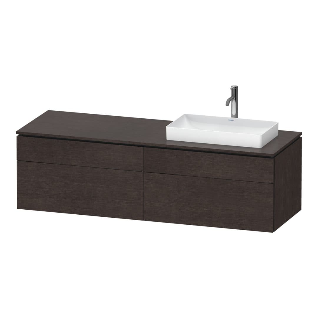 Duravit L-Cube – Έπιπλο Νιπτήρα – 1620 mm, για κονσόλα, 4 συρτάρια, νιπτήρας δεξιά – Brushed dark oak Matt, Real wood veneer (LC4871R72720000)