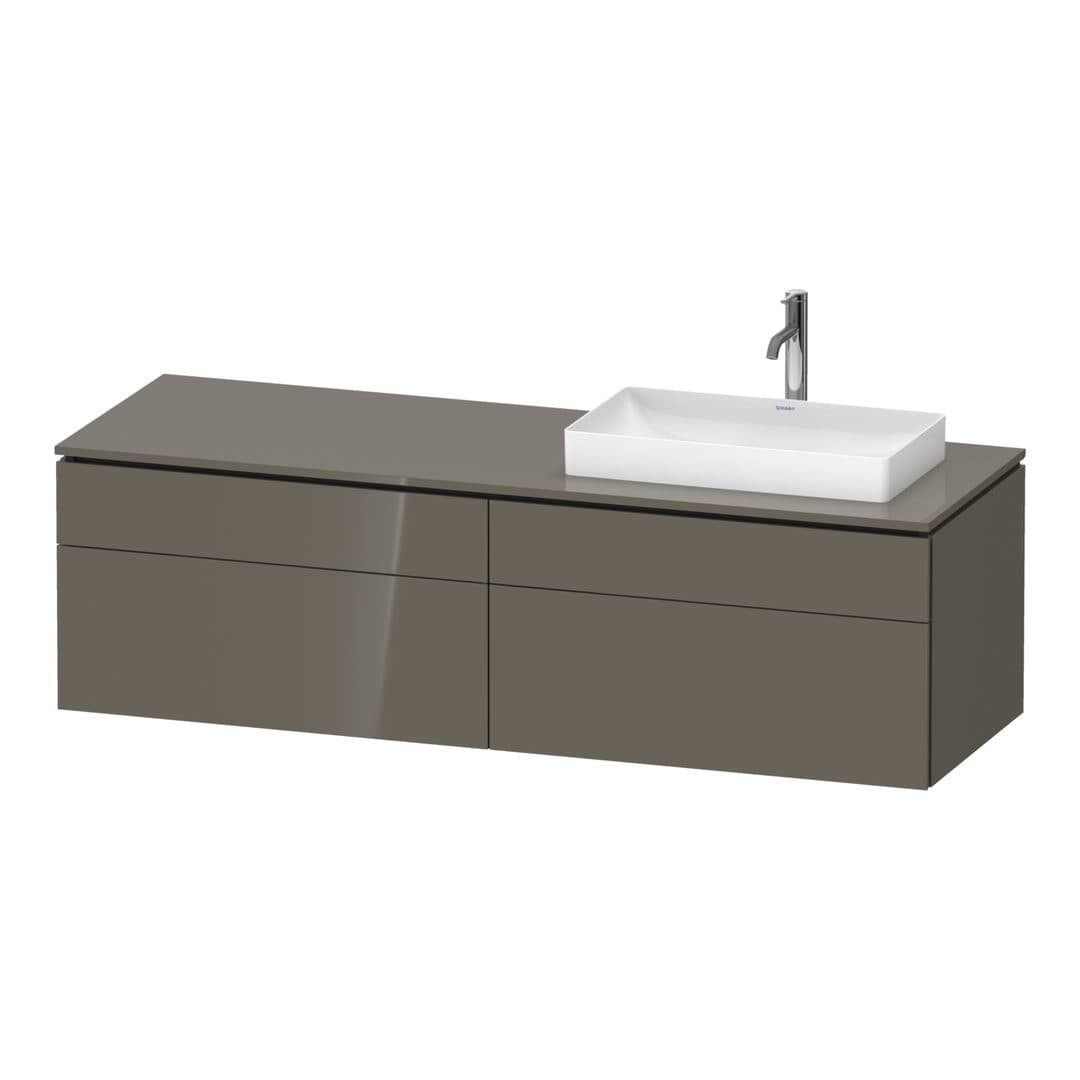 Duravit L-Cube – Έπιπλο Νιπτήρα – 1620 mm, για κονσόλα, 4 συρτάρια, νιπτήρας δεξιά – Flannel Grey High Gloss, Lacquer (LC4871R89890000)