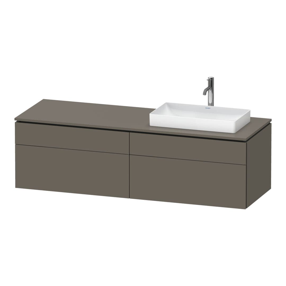 Duravit L-Cube – Έπιπλο Νιπτήρα – 1620 mm, για κονσόλα, 4 συρτάρια, νιπτήρας δεξιά – Flannel Grey Satin Matt, Lacquer (LC4871R90900000)