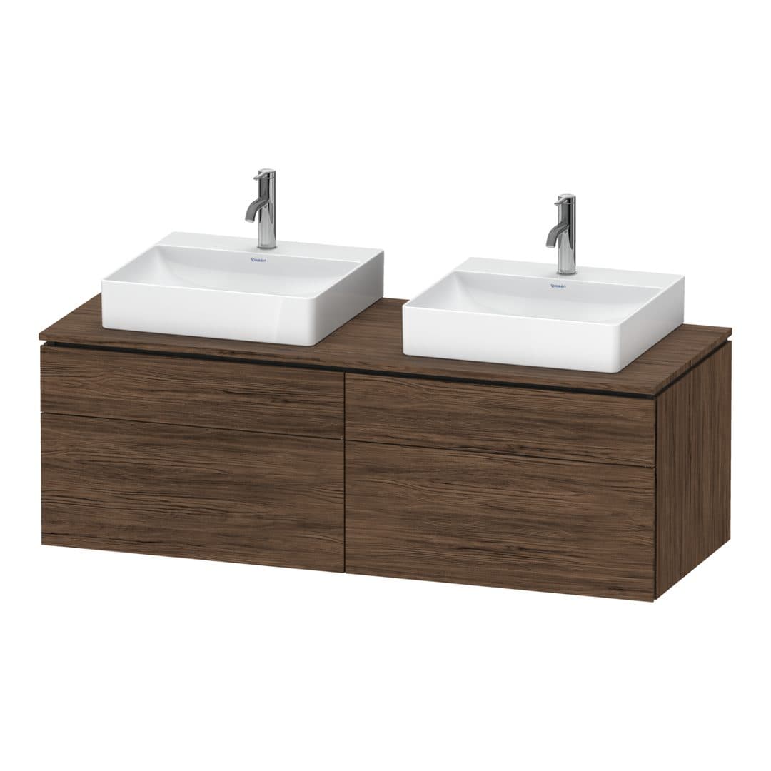 Duravit L-Cube – Έπιπλο Νιπτήρα – 1420 mm, για κονσόλα, 4 συρτάρια – Walnut dark Matt, Decor (LC4872B21210000)