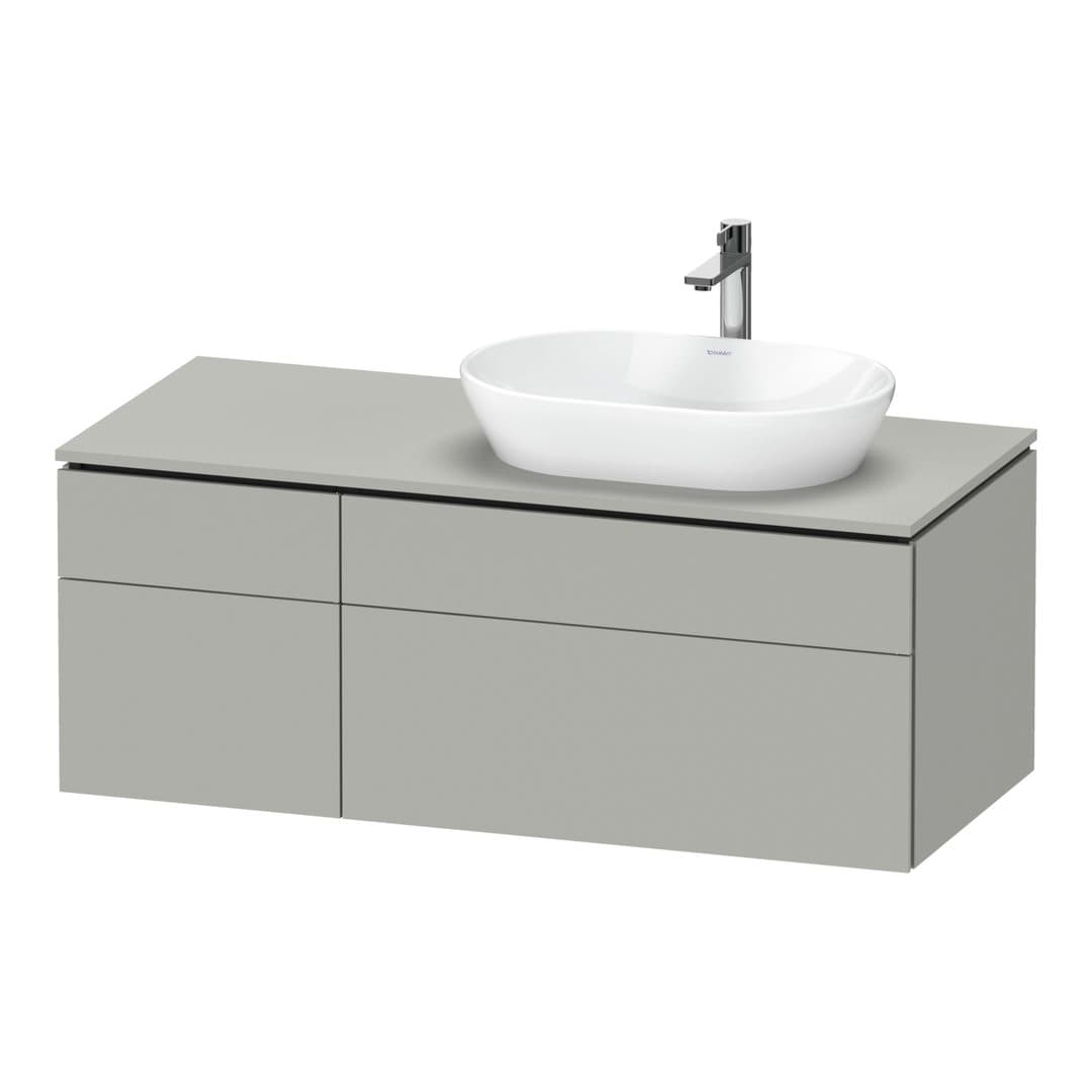 Duravit L-Cube – Έπιπλο Νιπτήρα – 1220 mm, για κονσόλα, 4 συρτάρια, νιπτήρας δεξιά – Concrete grey Matt, Decor (LC4874007070000)