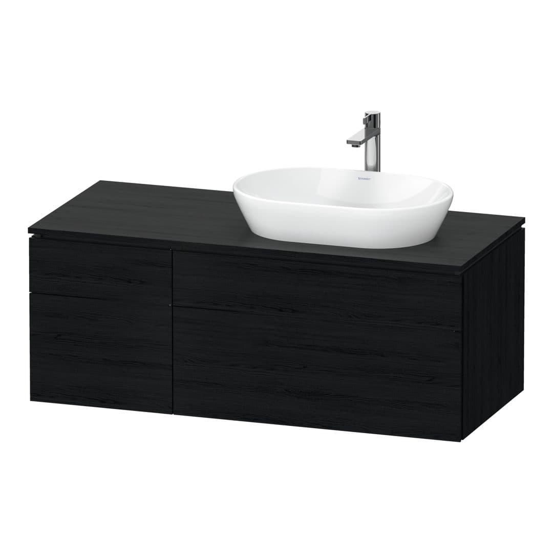 Duravit L-Cube – Έπιπλο Νιπτήρα – 1220 mm, για κονσόλα, 4 συρτάρια, νιπτήρας δεξιά – Black oak Matt, Decor (LC4874016160000)