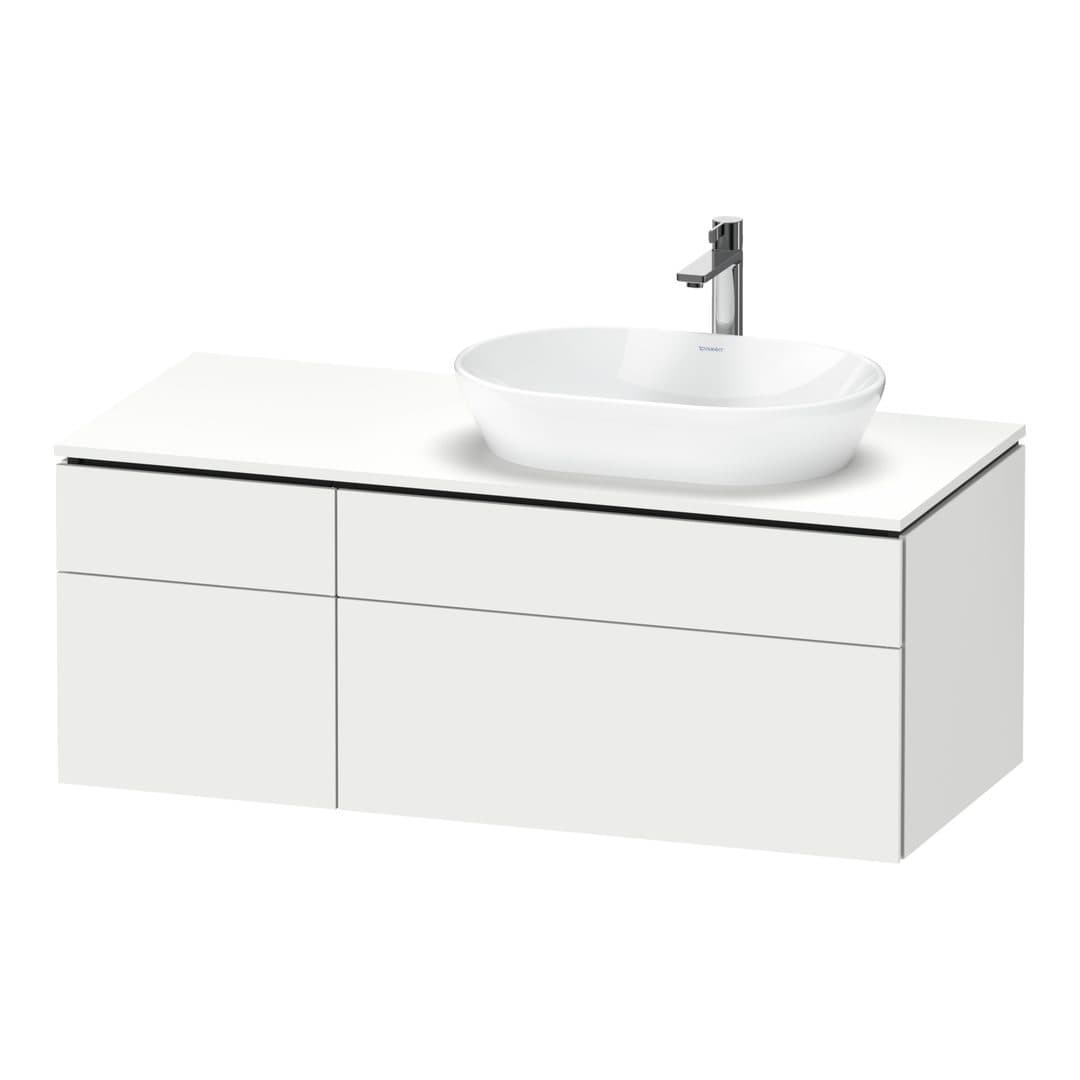 Duravit L-Cube – Έπιπλο Νιπτήρα – 1220 mm, για κονσόλα, 4 συρτάρια, νιπτήρας δεξιά – White Matt, Decor (LC4874018180000)