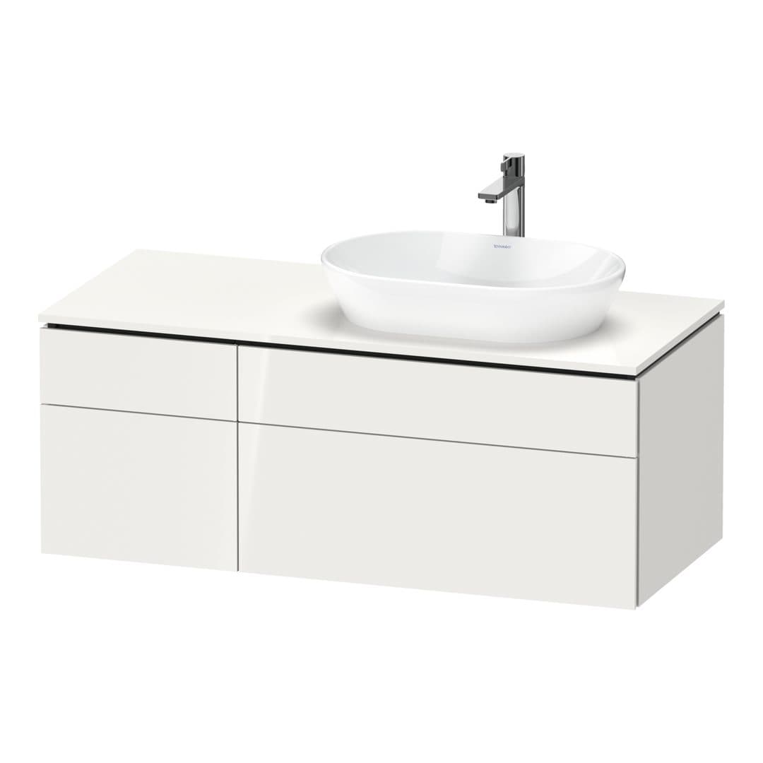 Duravit L-Cube – Έπιπλο Νιπτήρα – 1220 mm, για κονσόλα, 4 συρτάρια, νιπτήρας δεξιά – White High Gloss, Decor (LC4874022220000)