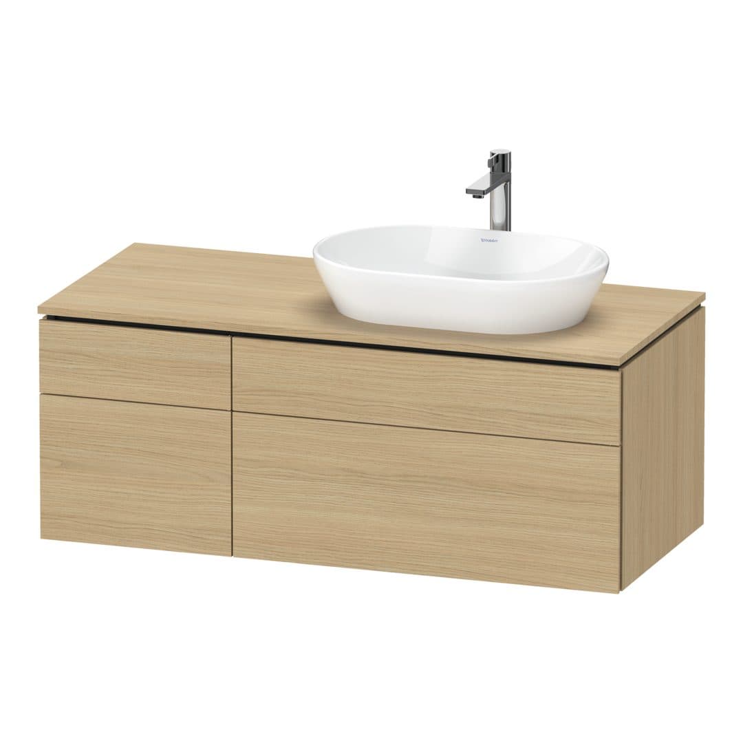 Duravit L-Cube – Έπιπλο Νιπτήρα – 1220 mm, για κονσόλα, 4 συρτάρια, νιπτήρας δεξιά – Natural oak, Decor (LC4874030300000)