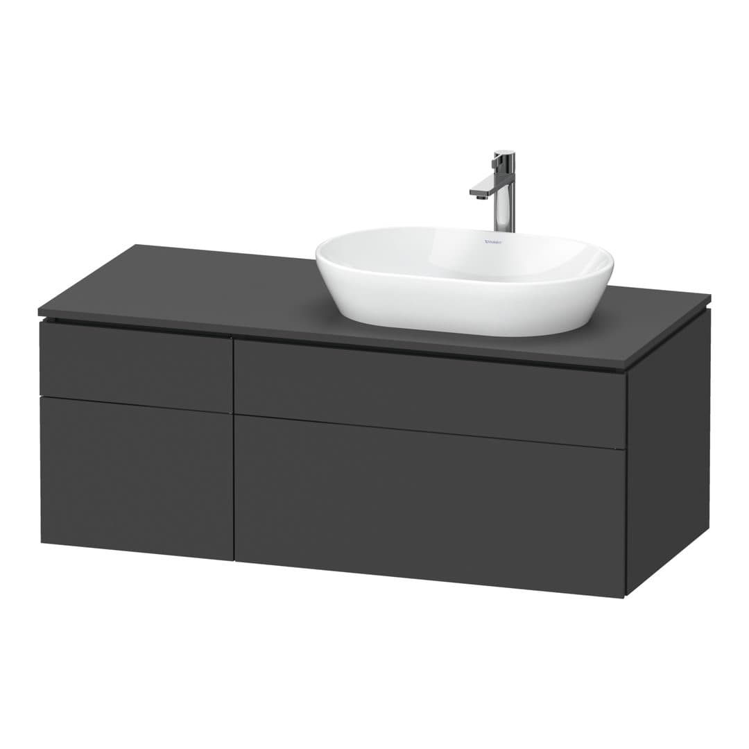 Duravit L-Cube – Έπιπλο Νιπτήρα – 1220 mm, για κονσόλα, 4 συρτάρια, νιπτήρας δεξιά – Graphite Matt, Decor (LC4874049490000)