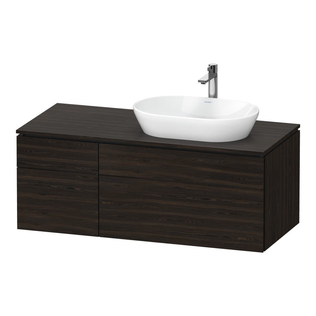 Duravit L-Cube – Έπιπλο Νιπτήρα – 1220 mm, για κονσόλα, 4 συρτάρια, νιπτήρας δεξιά – Brushed walnut Matt, Real wood veneer (LC4874069690000)
