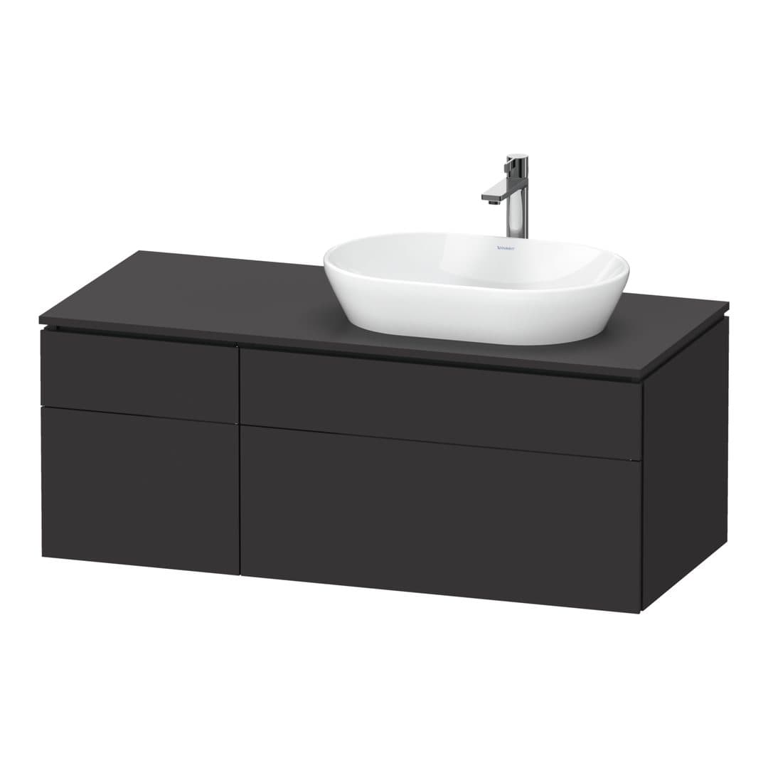 Duravit L-Cube – Έπιπλο Νιπτήρα – 1220 mm, για κονσόλα, 4 συρτάρια, νιπτήρας δεξιά – Graphite Super Matt, Decor (LC4874080800000)