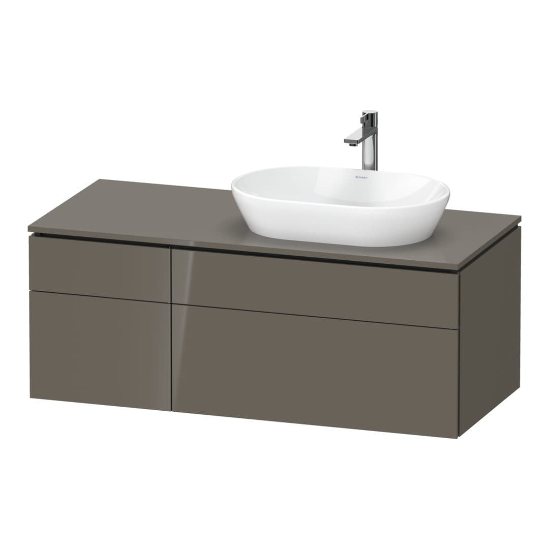 Duravit L-Cube – Έπιπλο Νιπτήρα – 1220 mm, για κονσόλα, 4 συρτάρια, νιπτήρας δεξιά – Flannel Grey High Gloss, Lacquer (LC4874089890000)