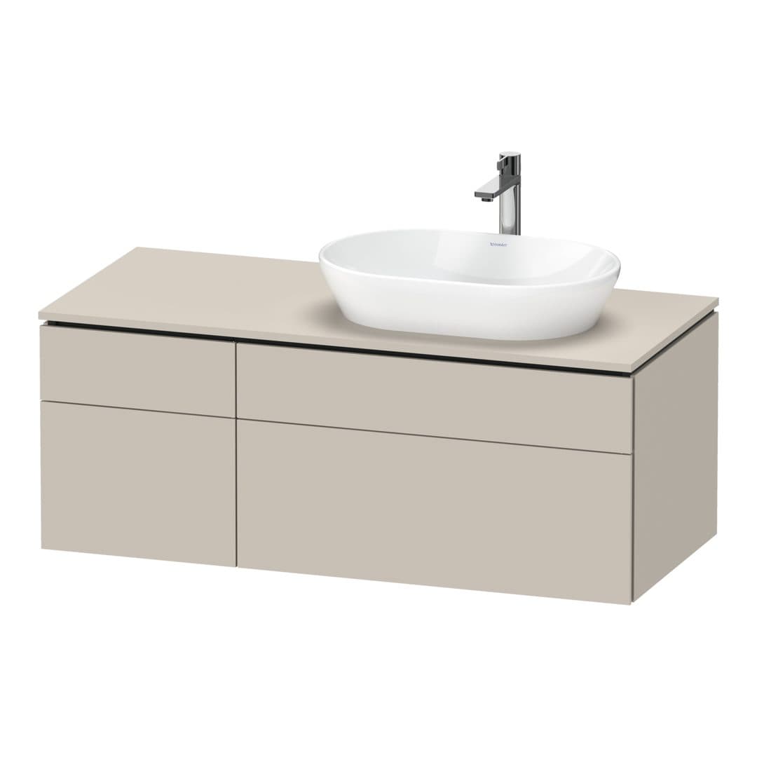 Duravit L-Cube – Έπιπλο Νιπτήρα – 1220 mm, για κονσόλα, 4 συρτάρια, νιπτήρας δεξιά – Taupe Matt, Decor (LC4874091910000)