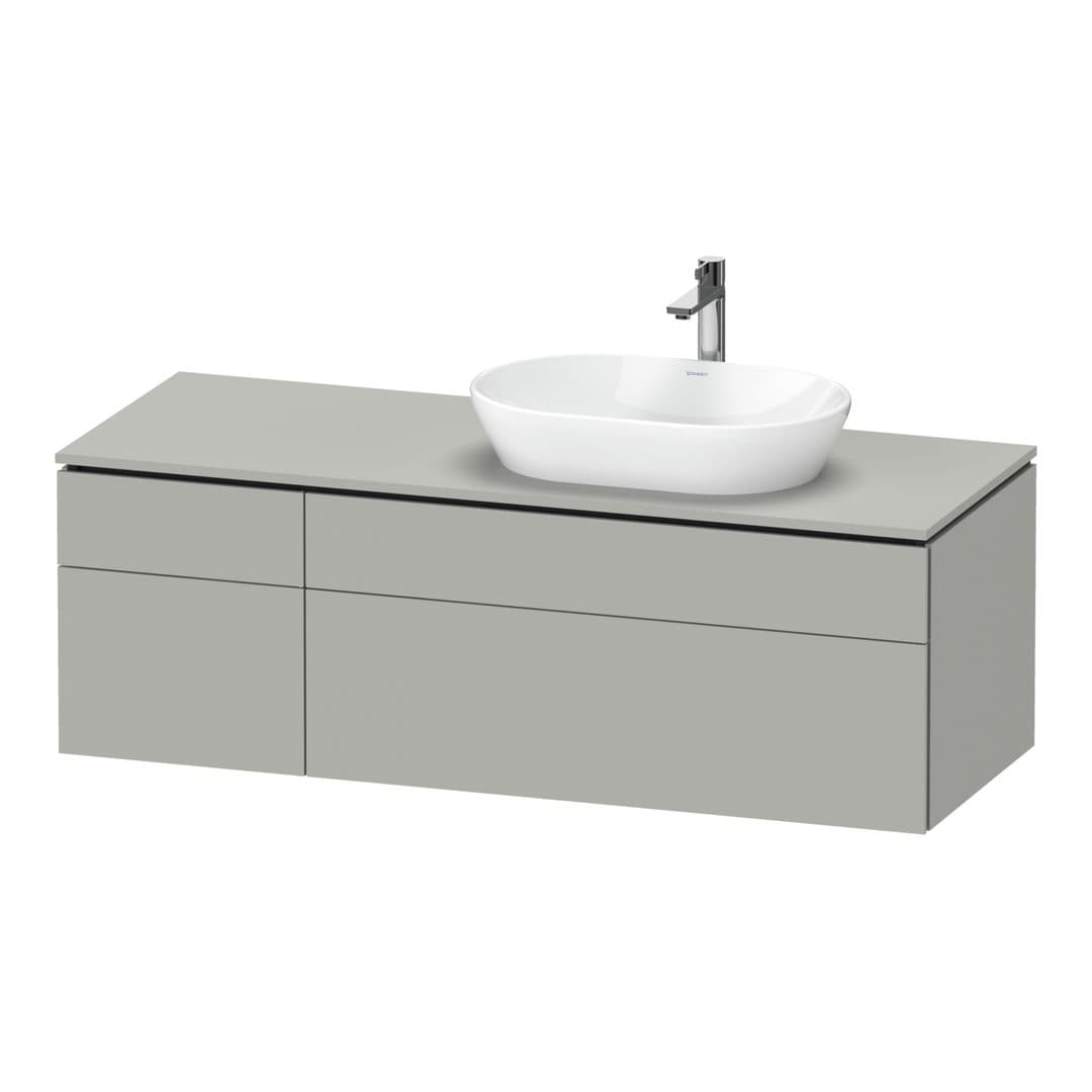 Duravit L-Cube – Έπιπλο Νιπτήρα – 1420 mm, για κονσόλα, 4 συρτάρια, νιπτήρας δεξιά – Concrete grey Matt, Decor (LC4875007070000)