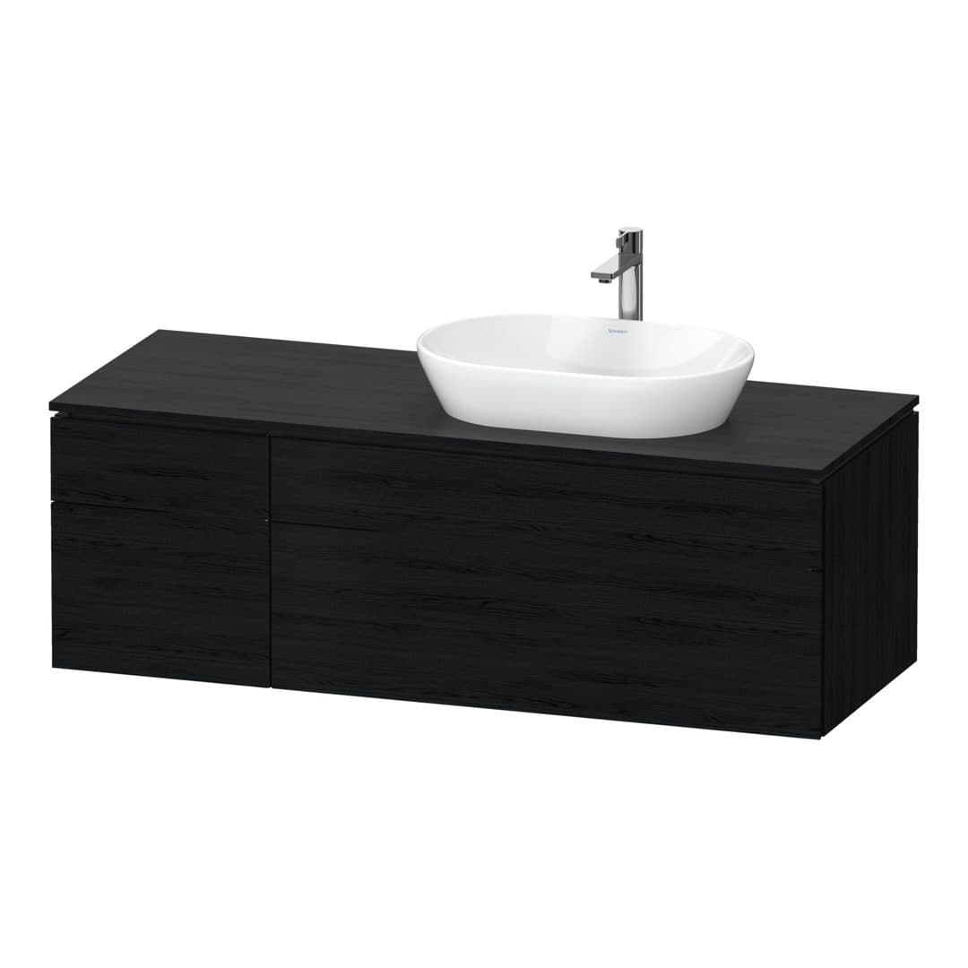 Duravit L-Cube – Έπιπλο Νιπτήρα – 1420 mm, για κονσόλα, 4 συρτάρια, νιπτήρας δεξιά – Black oak Matt, Decor (LC4875016160000)