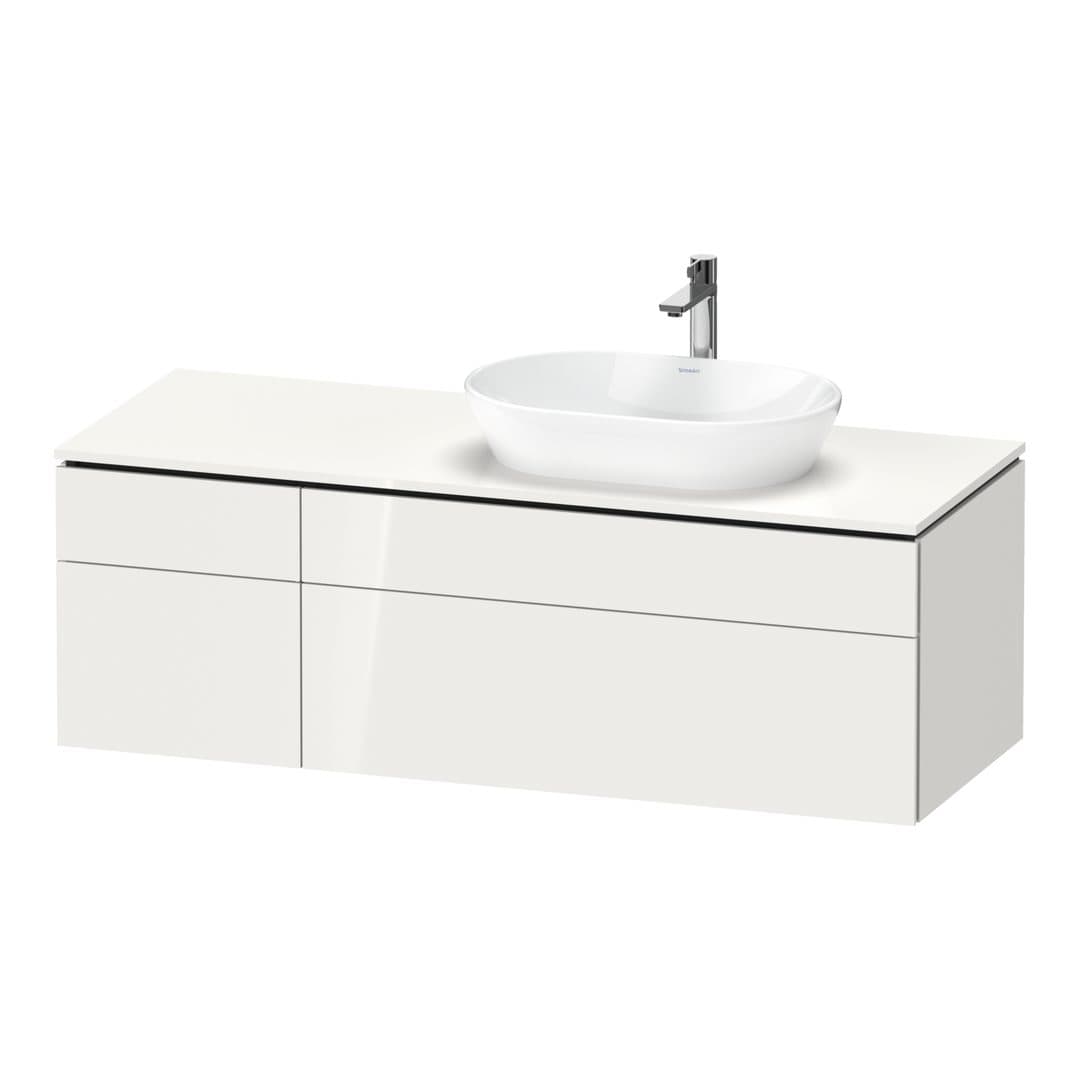 Duravit L-Cube – Έπιπλο Νιπτήρα – 1420 mm, για κονσόλα, 4 συρτάρια, νιπτήρας δεξιά – White High Gloss, Decor (LC4875022220000)
