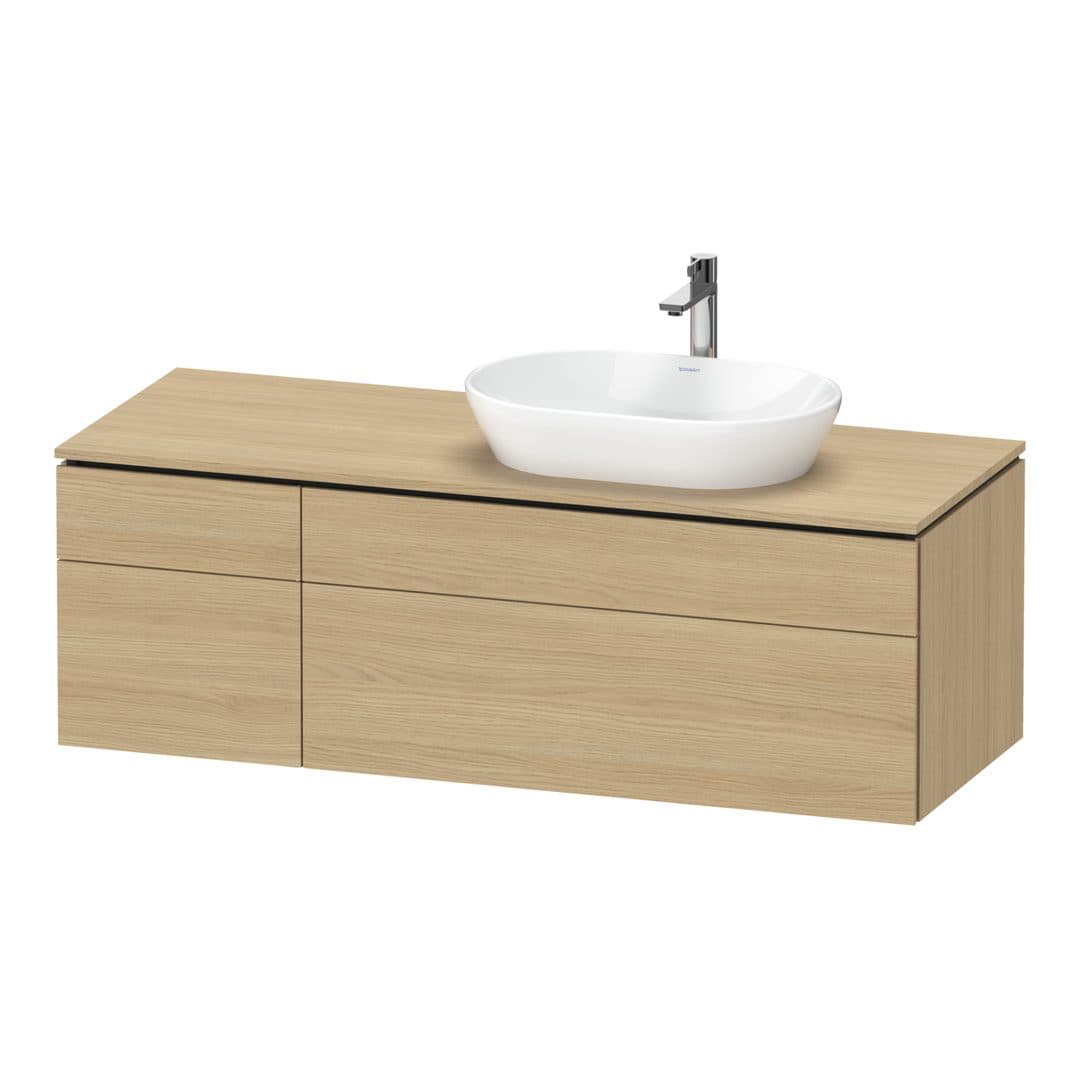 Duravit L-Cube – Έπιπλο Νιπτήρα – 1420 mm, για κονσόλα, 4 συρτάρια, νιπτήρας δεξιά – Natural oak, Decor (LC4875030300000)