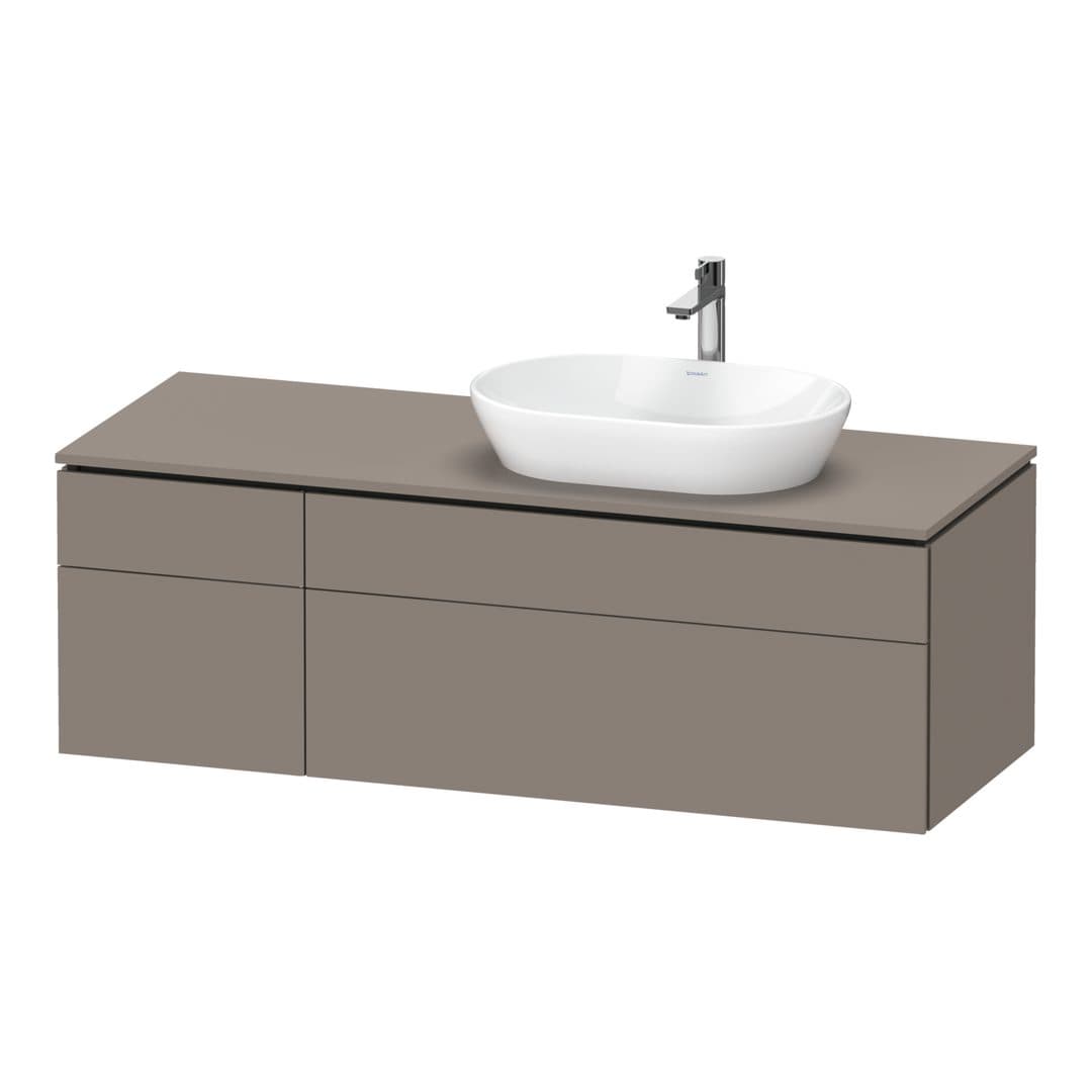 Duravit L-Cube – Έπιπλο Νιπτήρα – 1420 mm, για κονσόλα, 4 συρτάρια, νιπτήρας δεξιά – Basalte Matt, Decor (LC4875043430000)