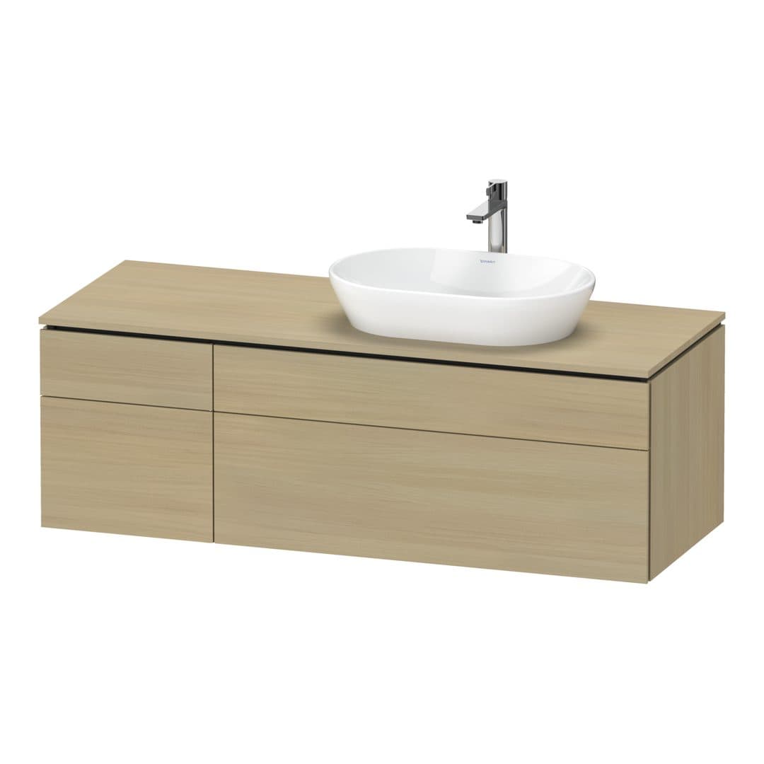 Duravit L-Cube – Έπιπλο Νιπτήρα – 1420 mm, για κονσόλα, 4 συρτάρια, νιπτήρας δεξιά – Mediterranean oak Matt, Real wood veneer (LC4875071710000)