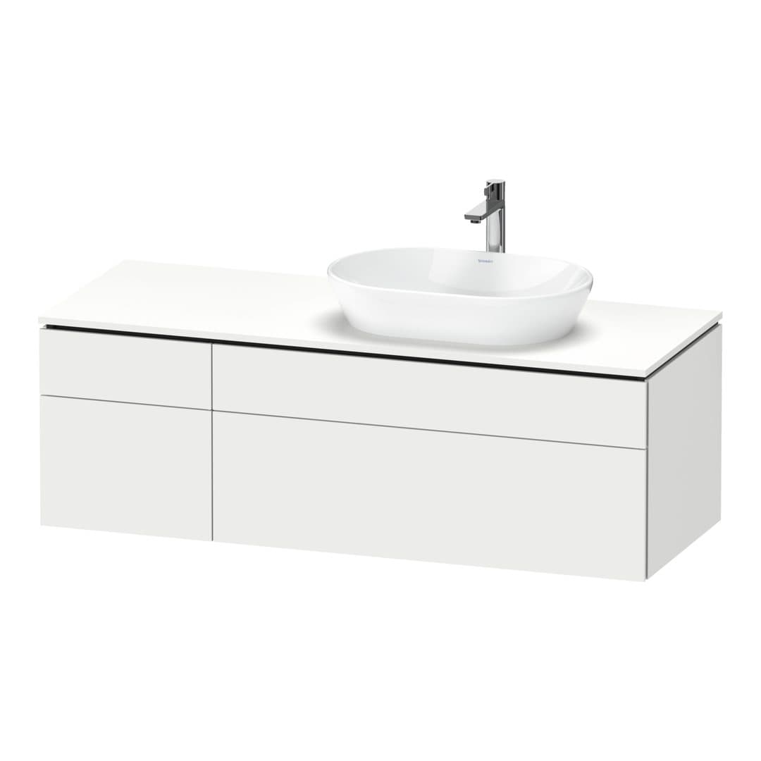 Duravit L-Cube – Έπιπλο Νιπτήρα – 1420 mm, για κονσόλα, 4 συρτάρια, νιπτήρας δεξιά – White Super Matt, Decor (LC4875084840000)