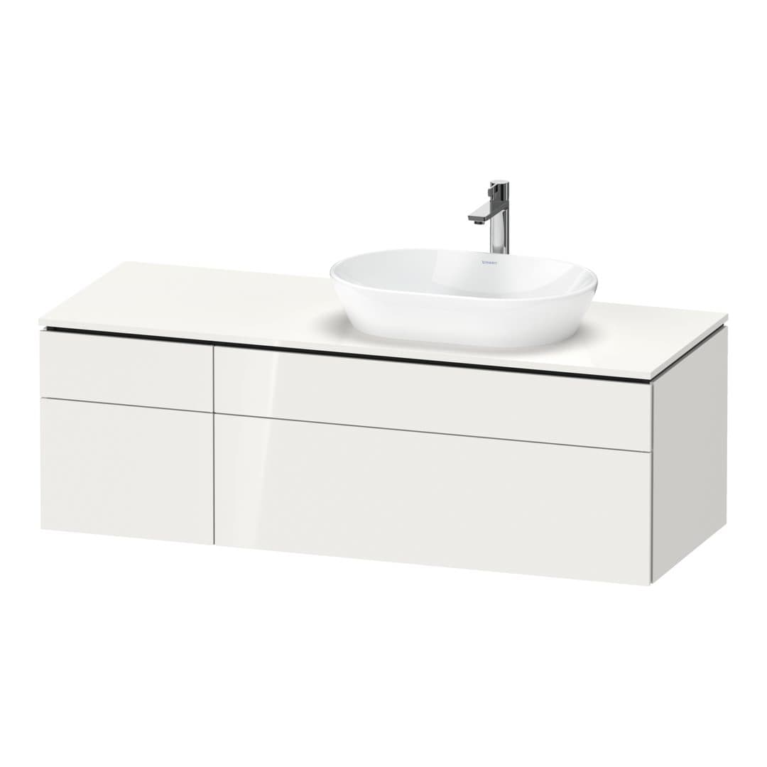 Duravit L-Cube – Έπιπλο Νιπτήρα – 1420 mm, για κονσόλα, 4 συρτάρια, νιπτήρας δεξιά – White High Gloss, Lacquer (LC4875085850000)