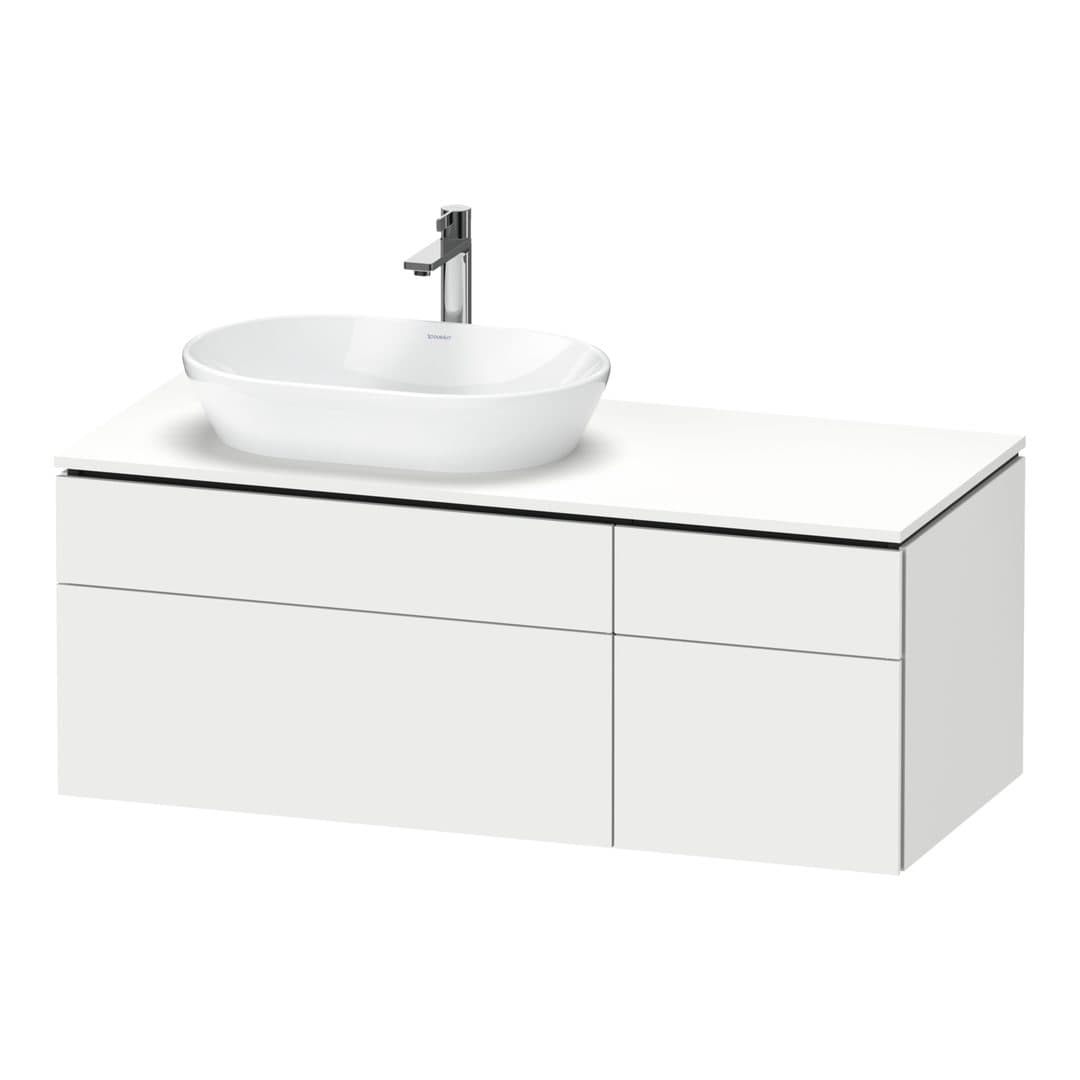 Duravit L-Cube – Έπιπλο Νιπτήρα – 1220 mm, για κονσόλα, 4 συρτάρια, νιπτήρας αριστερά – White Matt, Decor (LC4876018180000)