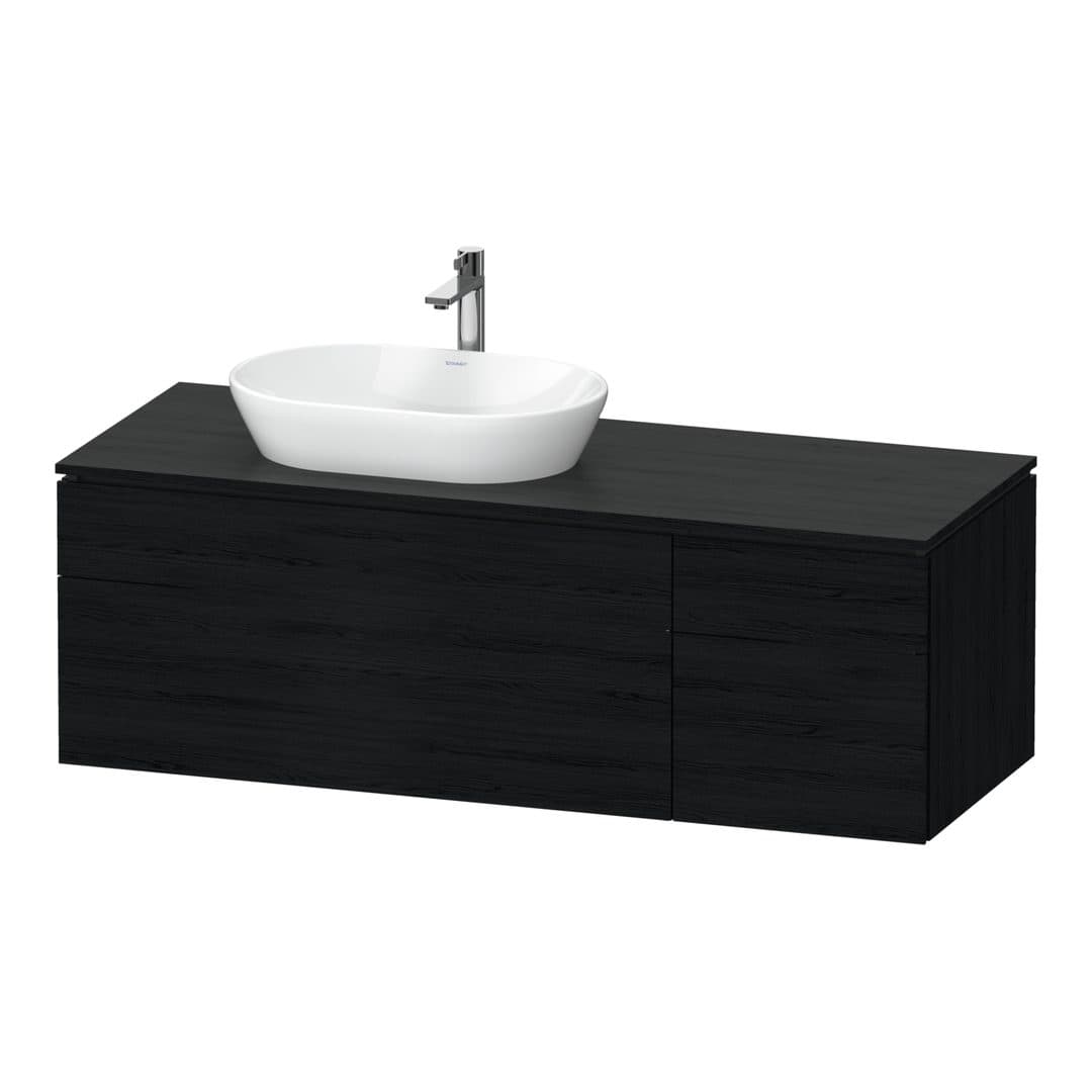 Duravit L-Cube – Έπιπλο Νιπτήρα – 1420 mm, για κονσόλα, 4 συρτάρια, νιπτήρας αριστερά – Black oak Matt, Decor (LC4877016160000)