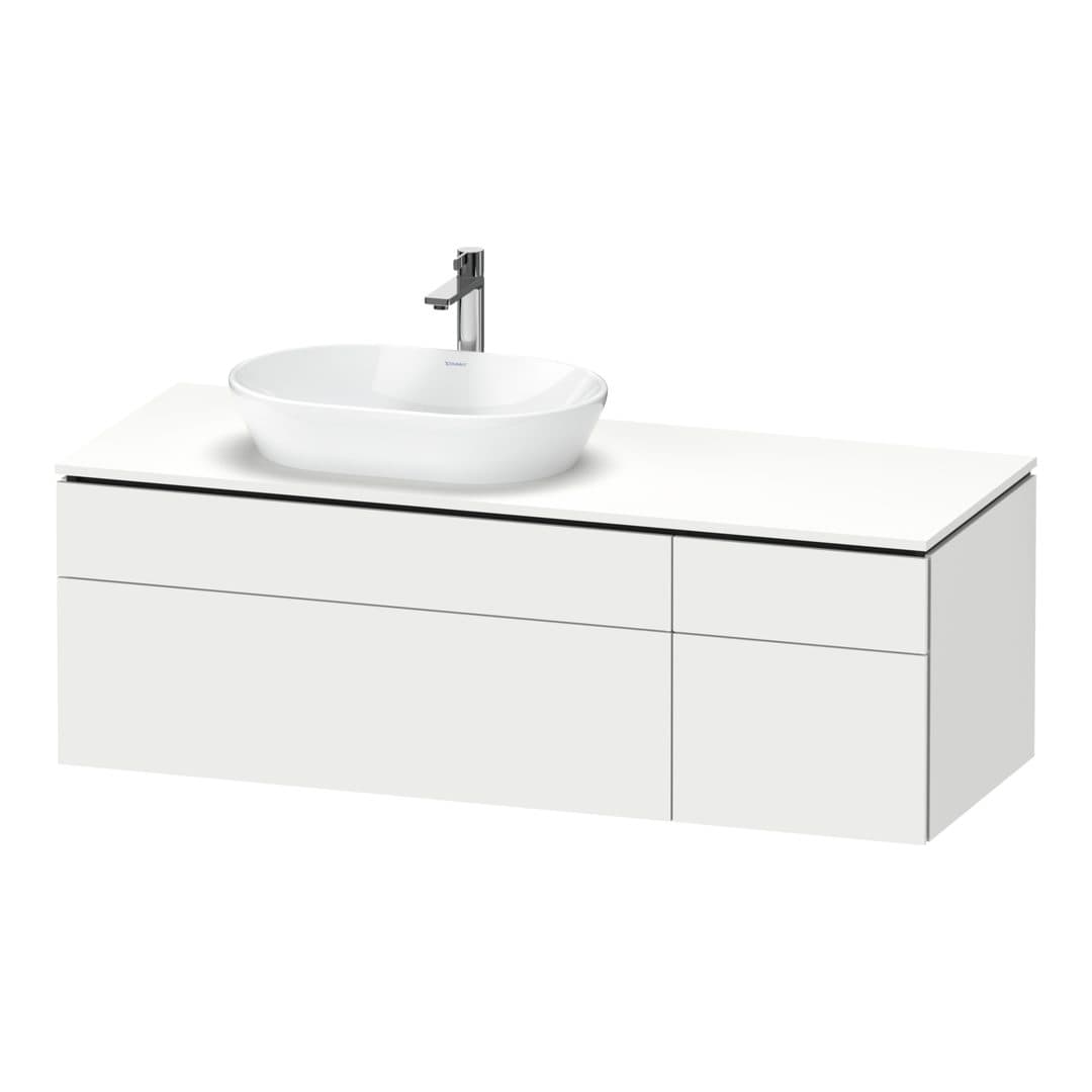Duravit L-Cube – Έπιπλο Νιπτήρα – 1420 mm, για κονσόλα, 4 συρτάρια, νιπτήρας αριστερά – White Matt, Decor (LC4877018180000)